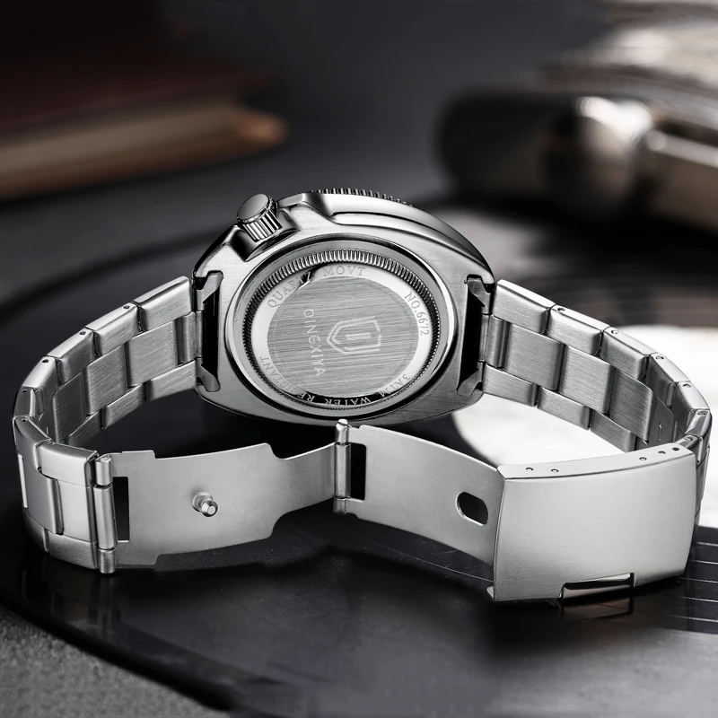 QINGXIYA nuevo diseño de moda reloj de cuarzo con fecha para hombres de acero inoxidable resistente al agua relojes luminosos para hombres reloj Masculino