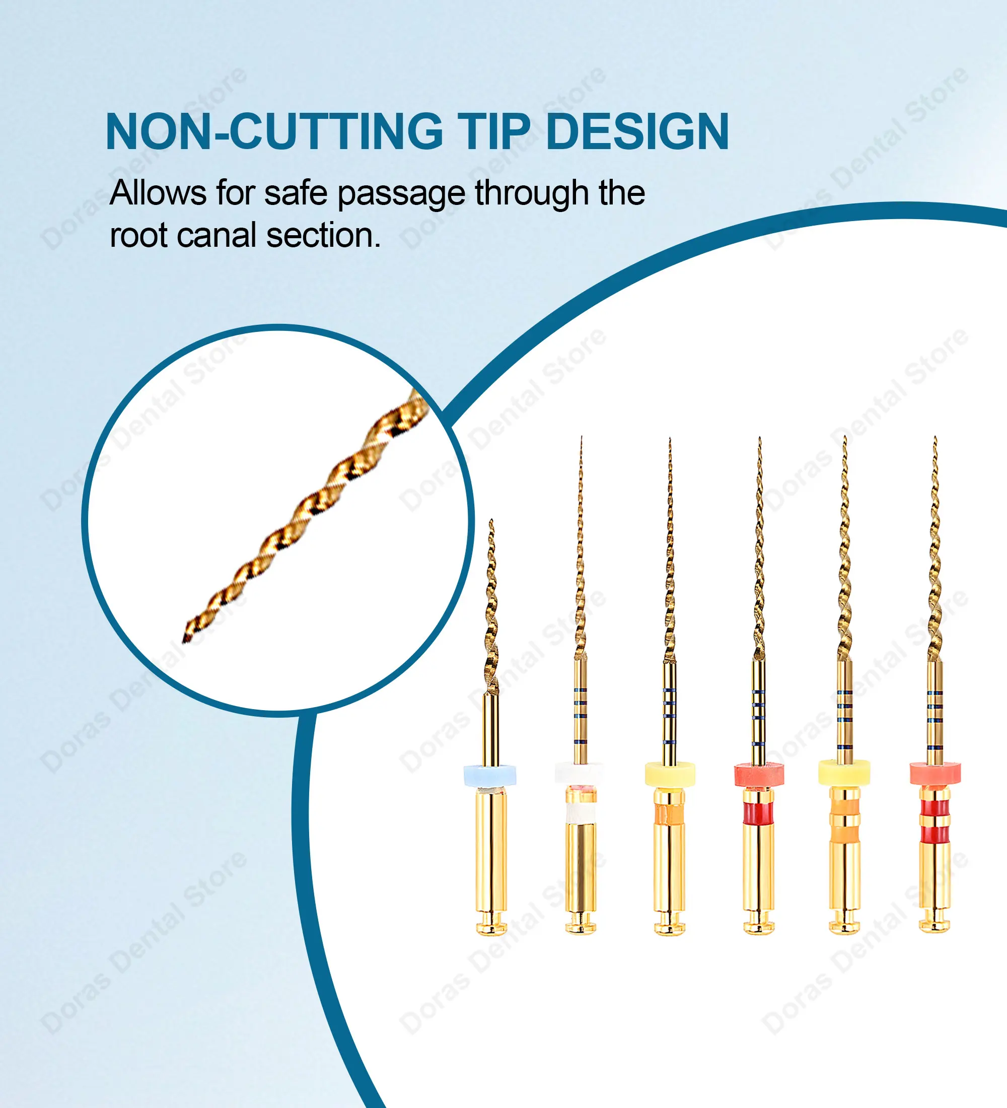 Limas Endo flexibles doradas activadas por calor Dental Glin, tratamiento de raíces de Canal, Lima dorada rotativa, herramientas de dentista, limas endodónticas