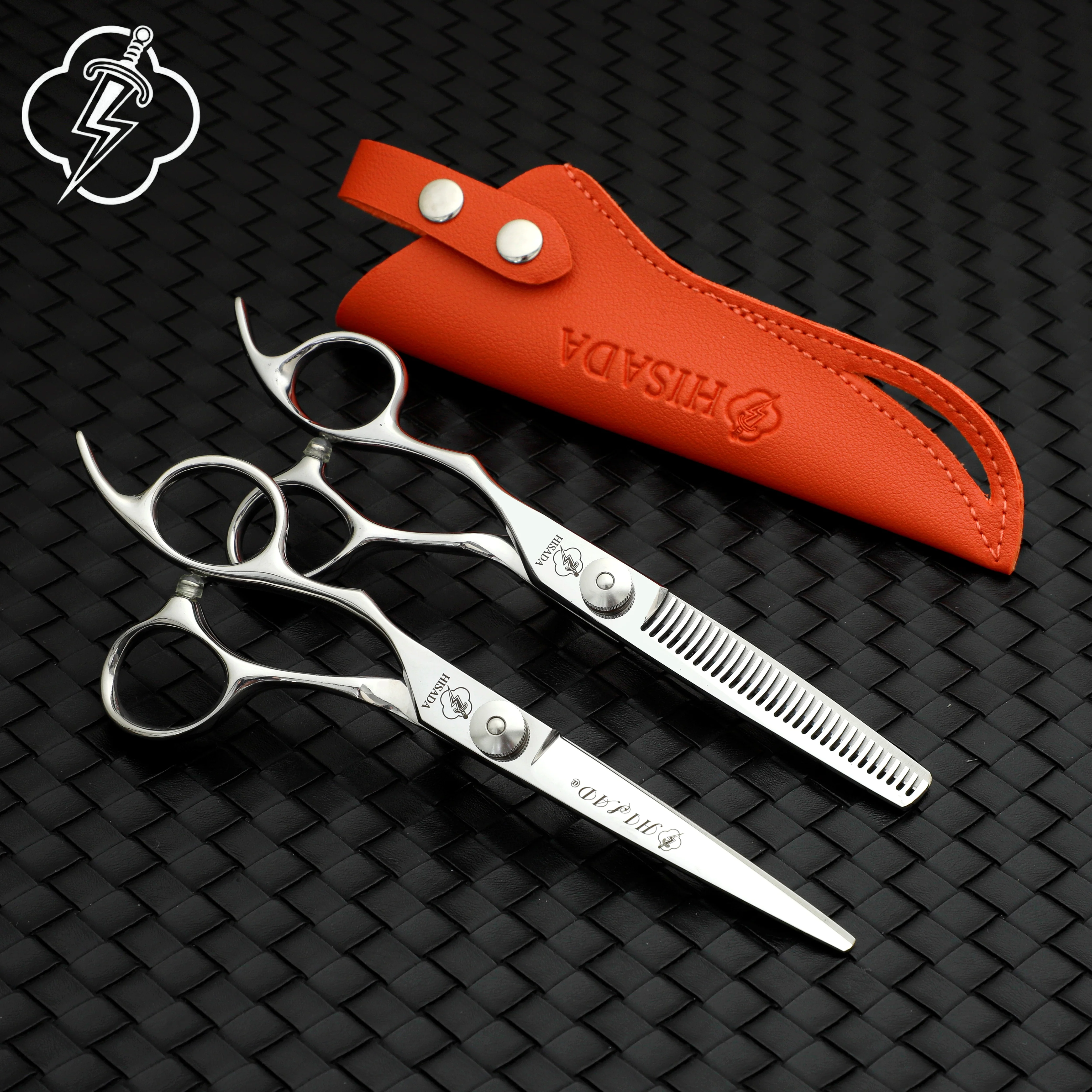 Tijeras de Peluquería HISADA de 6.0 Pulgadas para Zurdos, Material VG10, Tijeras Profesionales de Alta Gama para Adelgazar Cabello en Peluquerías