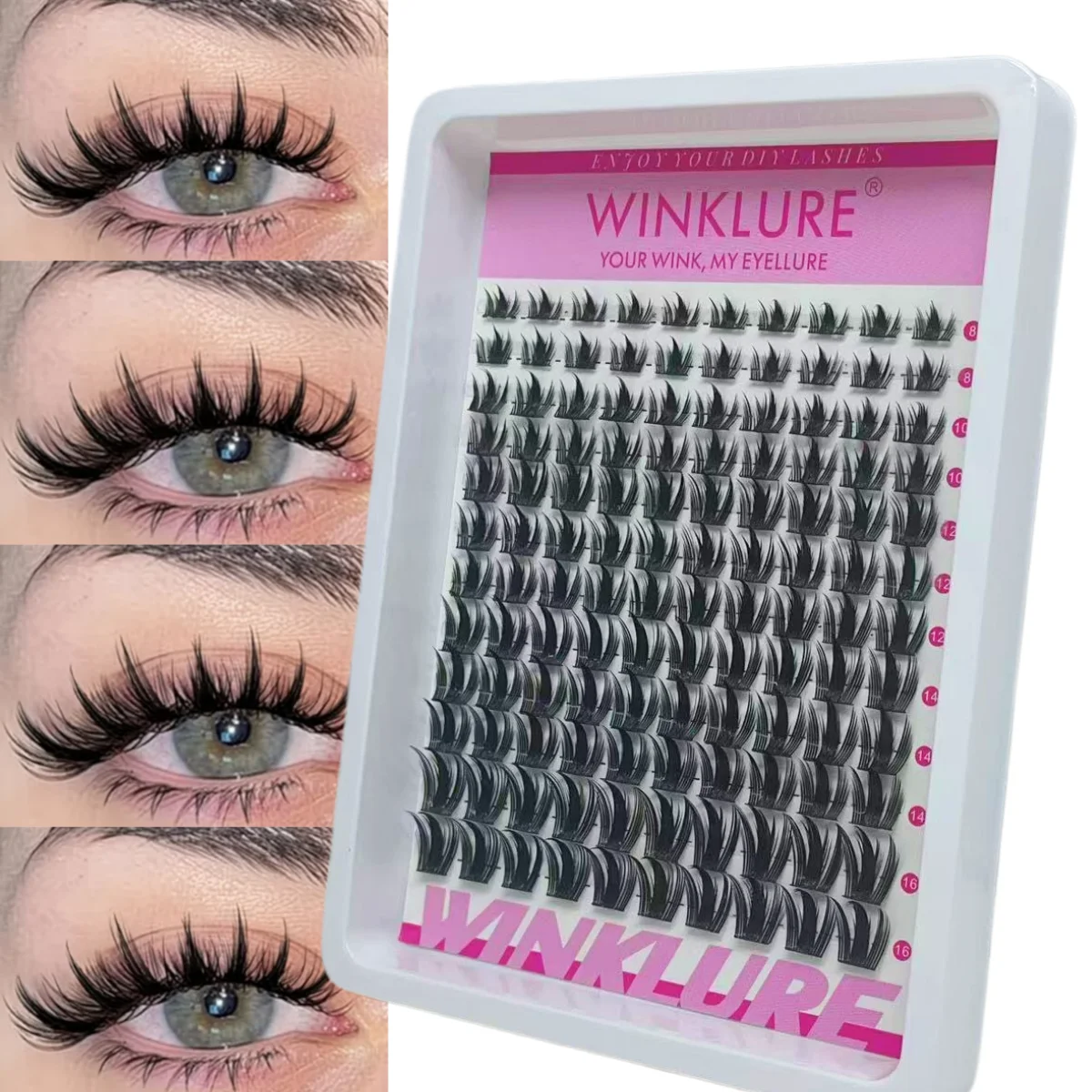 WINKLURE - Grupos de Pestañas Manga, Pestañas Naturales con Efecto de Hada, Extensiones de Pestañas Esponjosas, Pestañas Individuales para Cosplay de Anime
