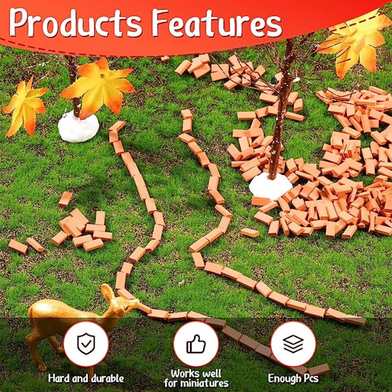 50-150 Uds. 1:16 Mini modelo de ladrillos reales, accesorios de paisajismo de estatuillas en miniatura, juguete de ladrillos falsos DIY para construcción de jardín de hadas
