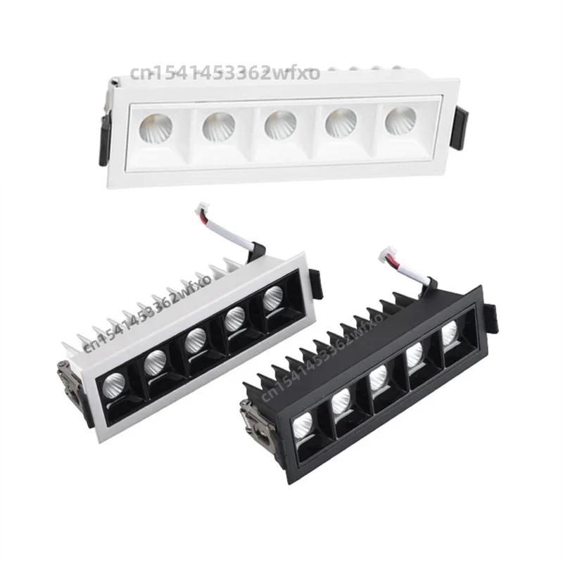 Luz de techo LED empotrada regulable, luz de rejilla de 2W, 4W, 6W, 10W, 20W, 30W, luz puntual COB, iluminación interior, AC110V-220V