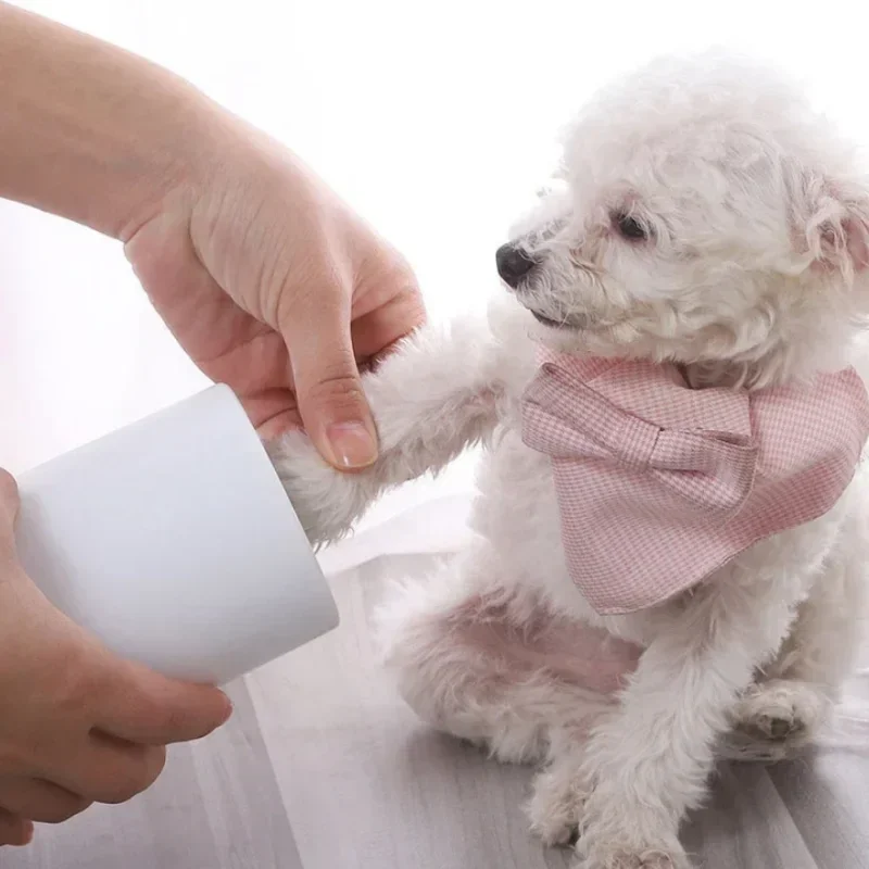 Taza automática para lavar los pies de mascotas, taza suave de silicona para pies, cubo para limpieza de pies de gato, limpiador de patas de perro, taza Manual, limpiador de lavado rápido de pies