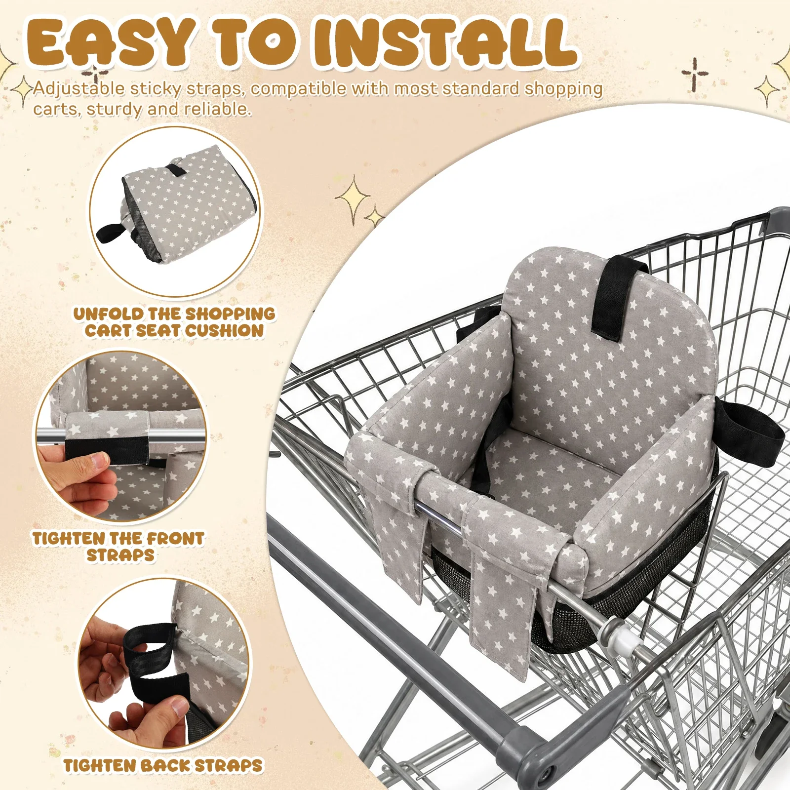 Fundas para sillas altas de bebé, asiento para carrito de compras, espuma transpirable para silla infantil, cojines cómodos, funda de tela para asiento