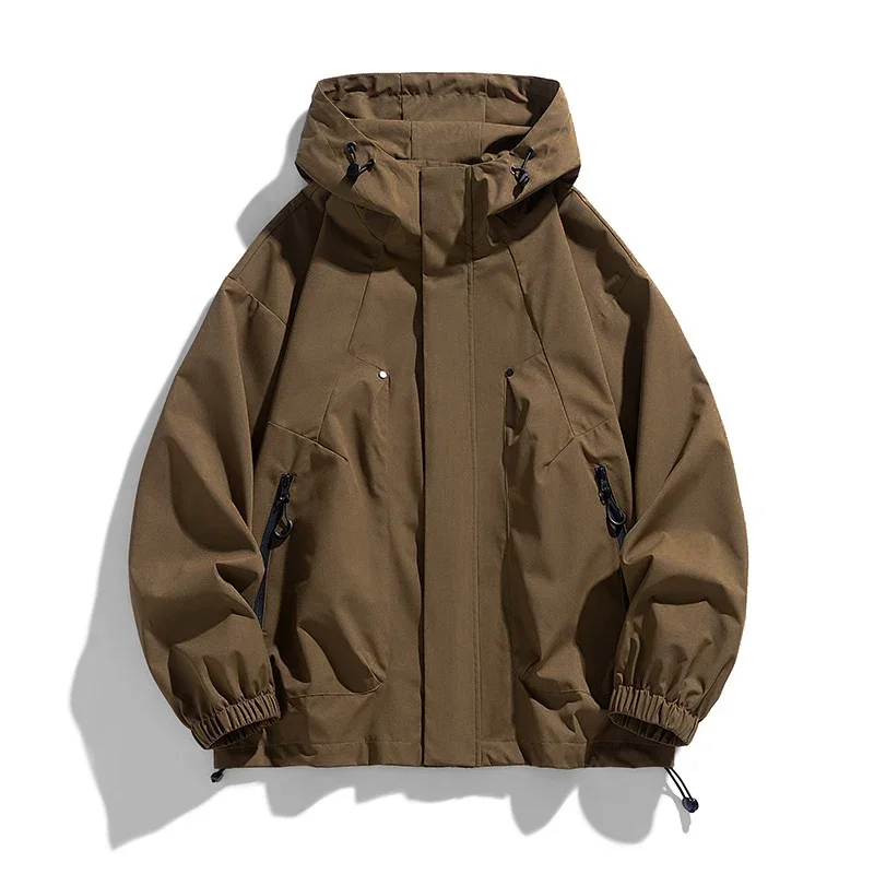 Softshell 8XL chaqueta de hombre cortavientos con capucha gabardina de gran tamaño 6XL 7XL de talla grande impermeable negro Bomber Camping abrigos finos sueltos