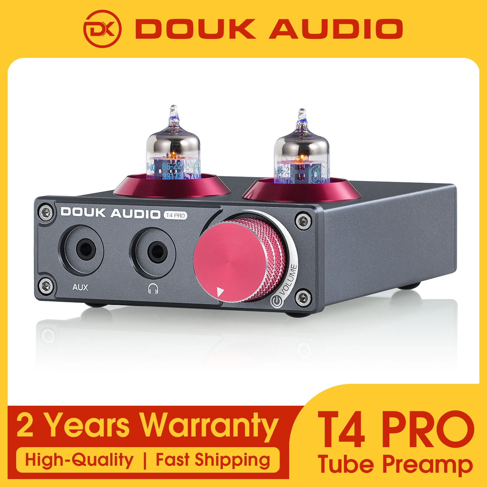 Preamplificador de Audio Douk Audio Mini con Válvulas, Amplificador de Auriculares, Preamplificador de Audio Estéreo HiFi para Teléfono/Tocadiscos/MP3
