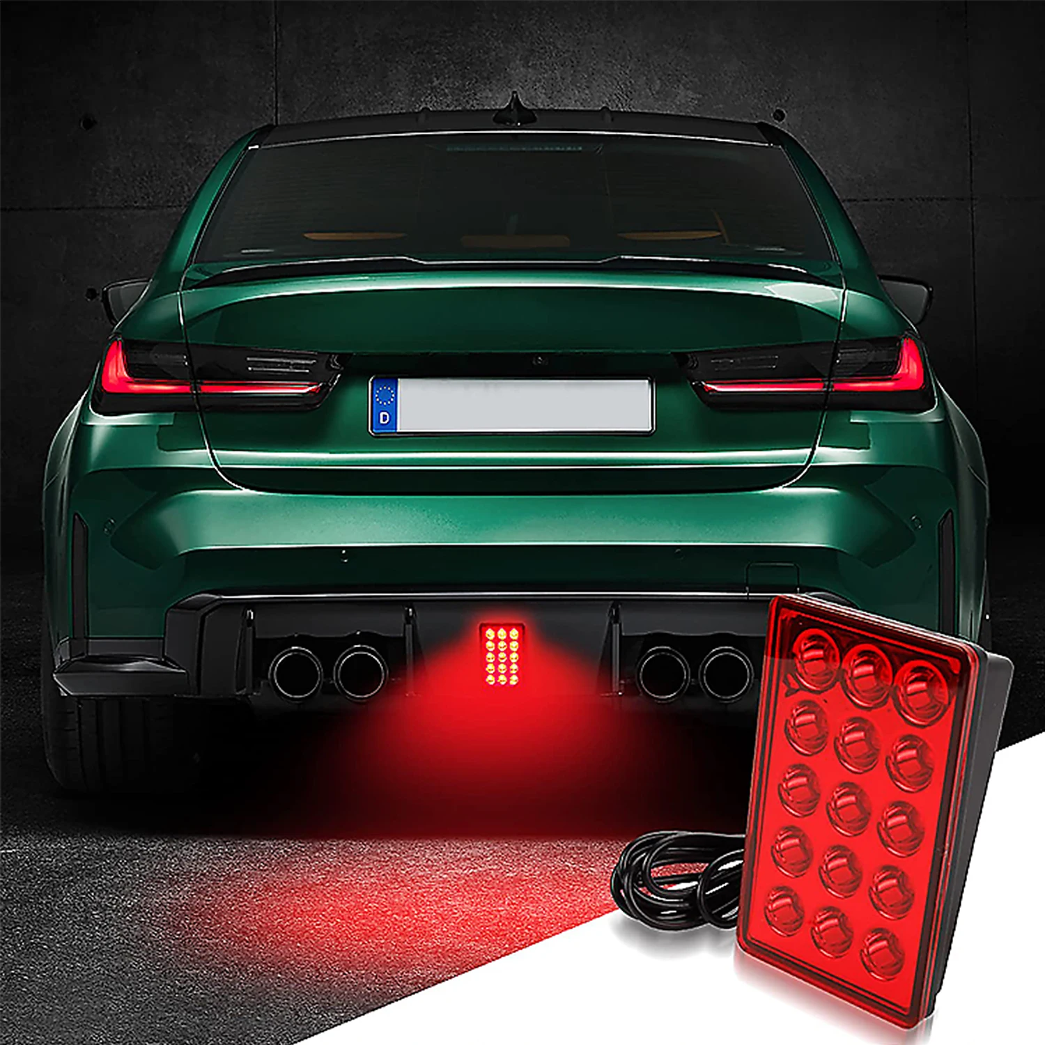 Luces piloto de freno Led estilo F1, luces traseras de 12V y 15led, luces de señal de seguridad de parada inversa de advertencia de Flash automático para coche, SUV y Moto