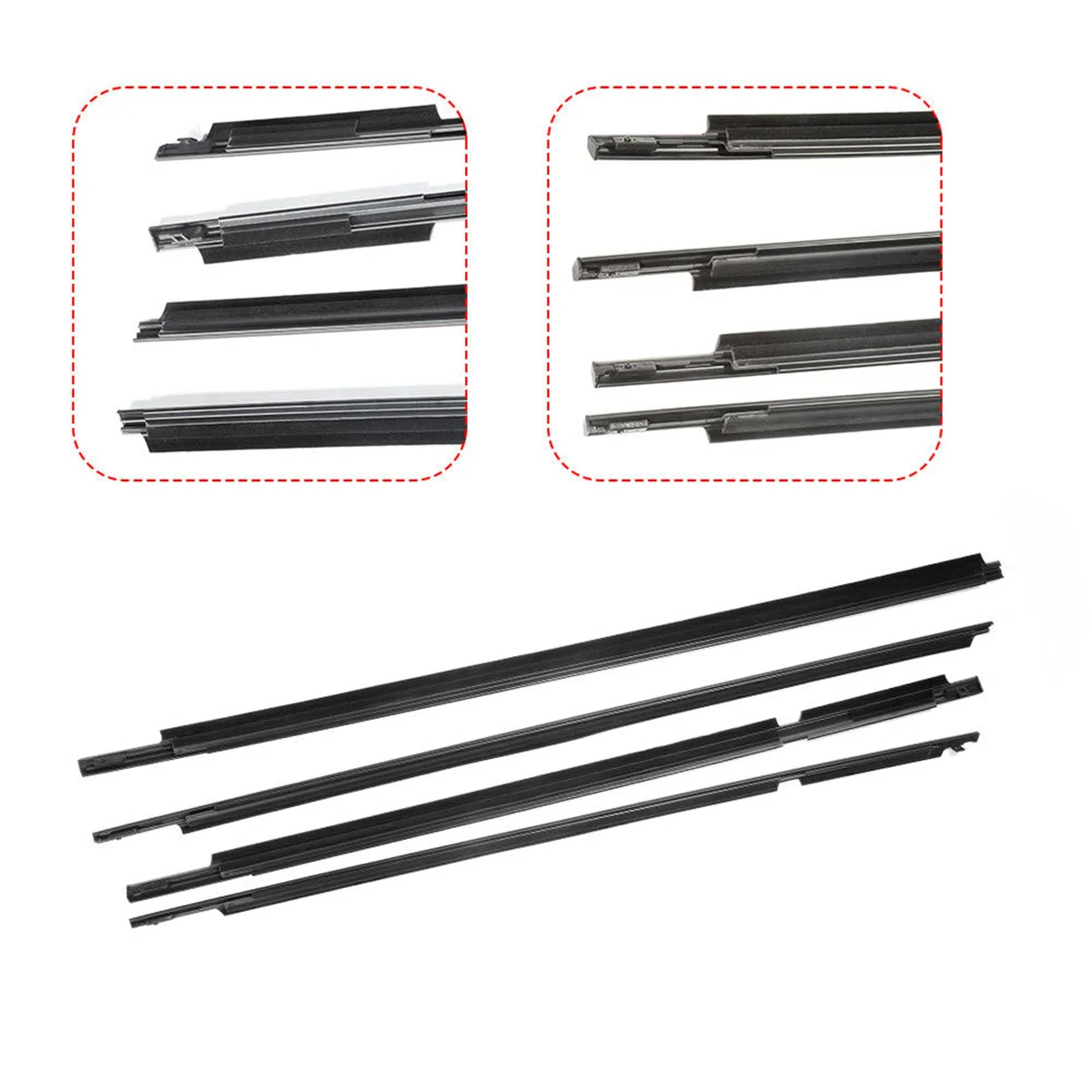 Burlete de goma para ventanas exteriores de coche, 4 Uds., para Toyota Land Cruiser Prado 120 Series 2003-2009 Lexus GX470 2003-2009, tira de sellado