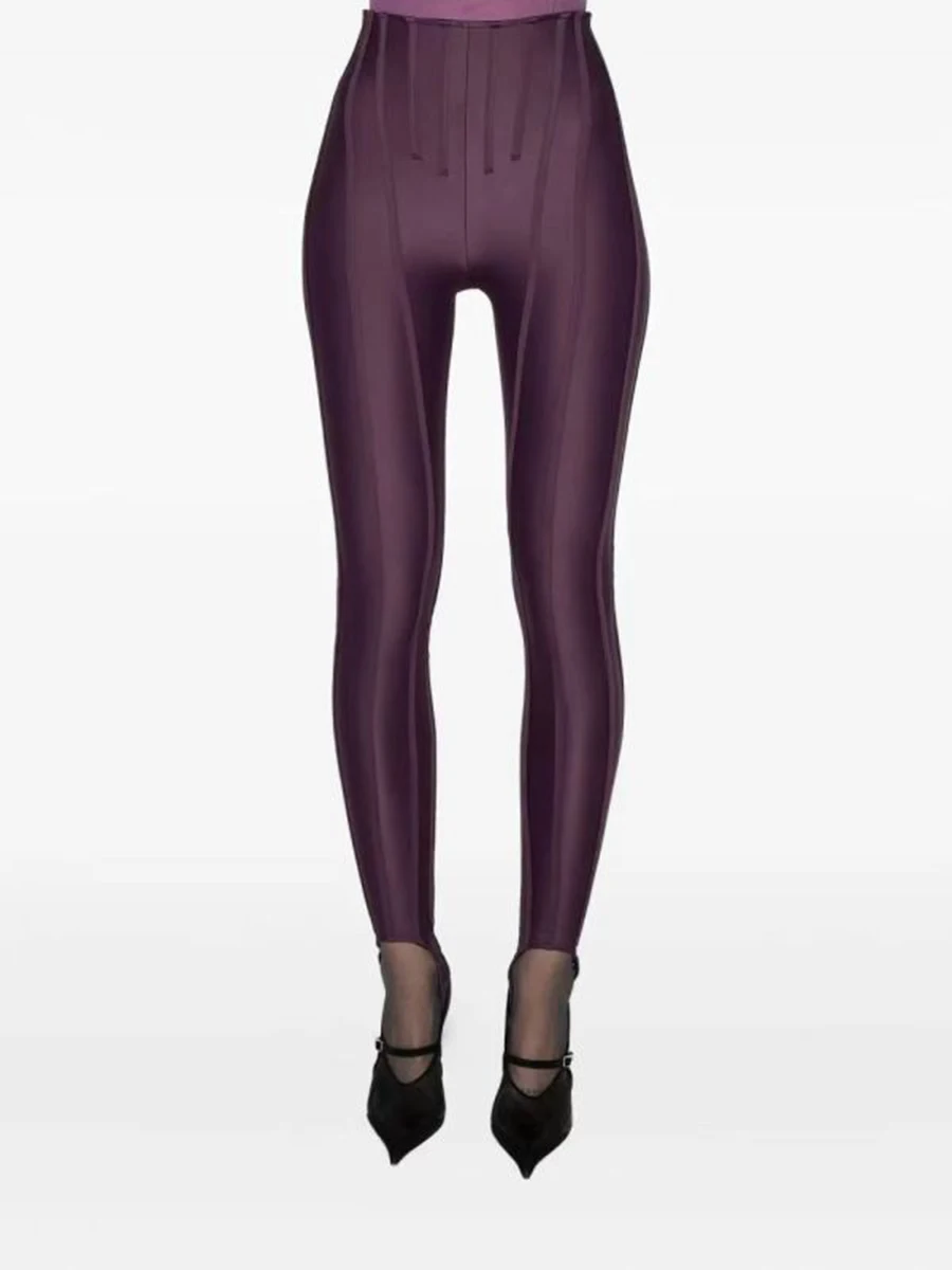 TWOTWINSTYLE, pantalones minimalistas lisos adelgazantes con decoración de línea empalmada para mujer, pantalones de tiburón a la moda de cintura alta para mujer, novedad de otoño