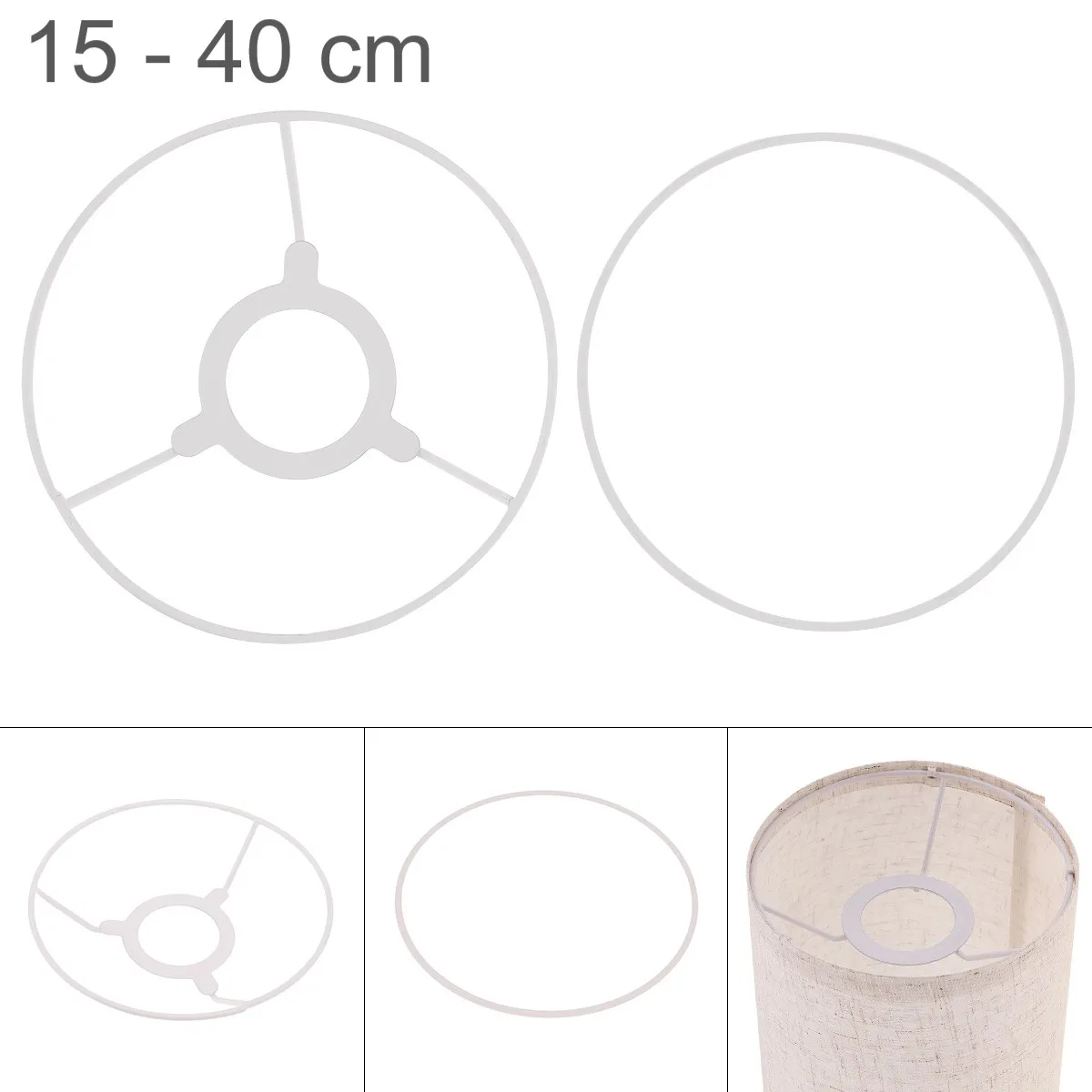 Pantalla cilíndrica estándar E27 de 15 - 40cm, marcos de pantalla de lámpara Vintage para producción de techo de lámpara de mesa DIY