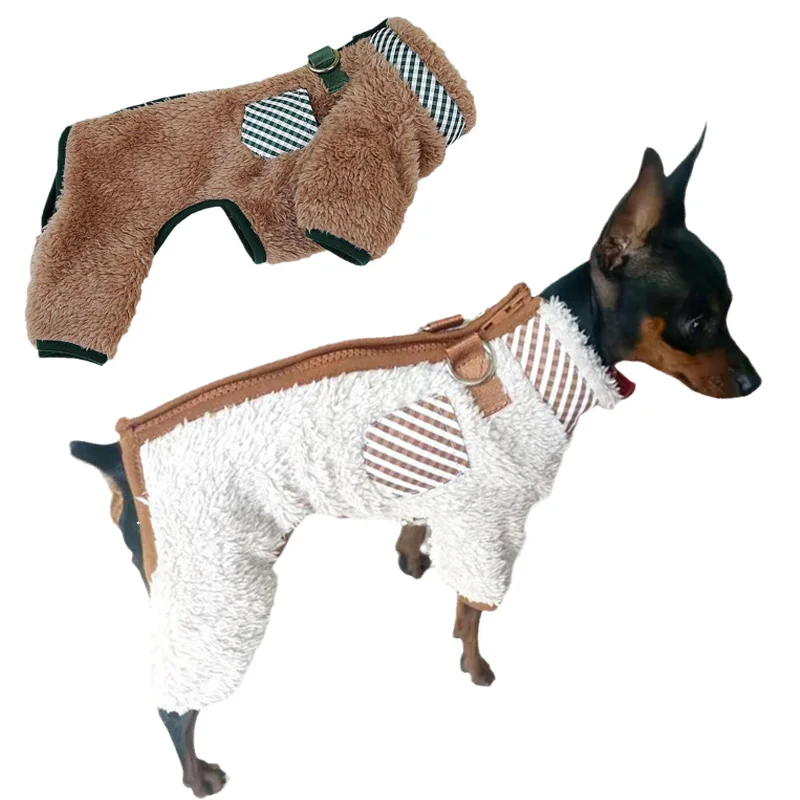 Traje de Invierno para Mascotas con Hebilla, Ropa Abrigada para Perros Pequeños, Yorkshire, Shih Tzu, Overol para Mascotas