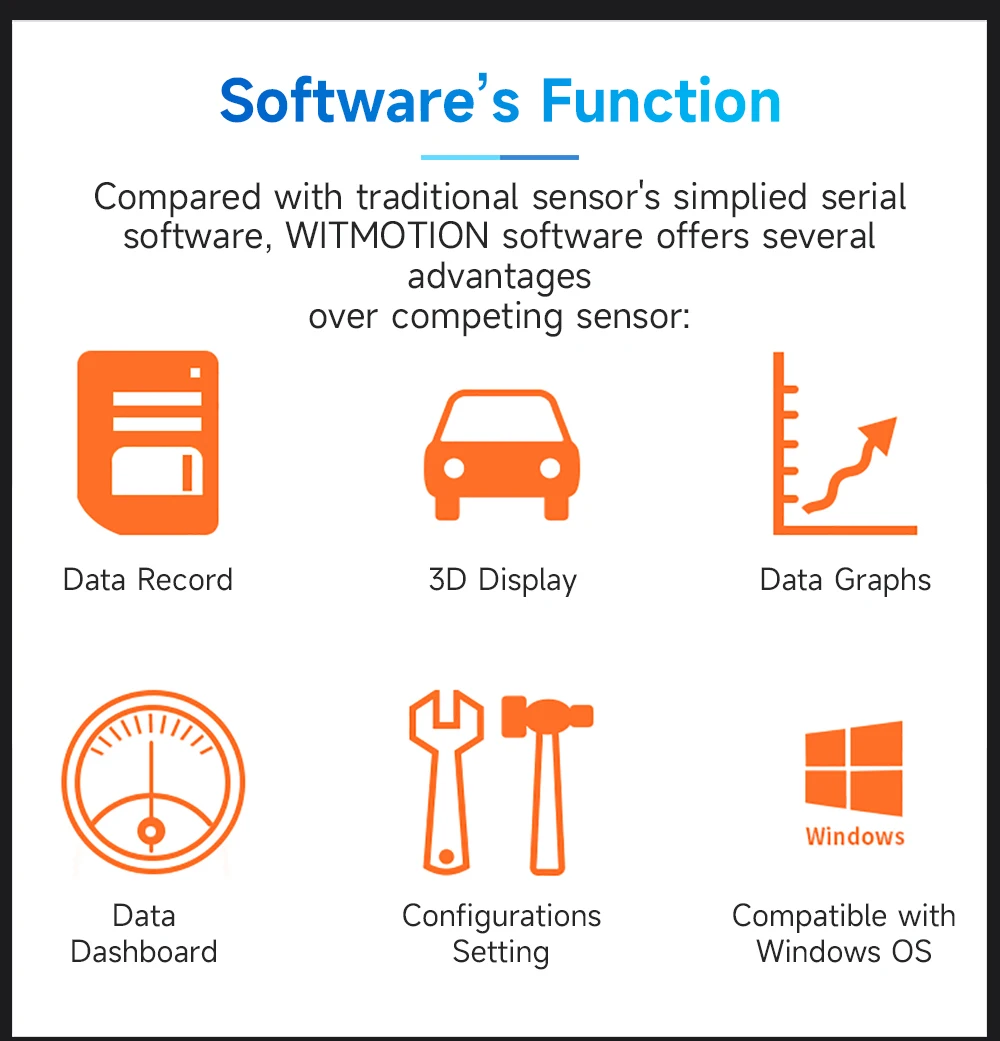 WitMotion-acelerómetro sin conexión WT901SDCL AHRS MPU9250 200Hz de 9 ejes, registrador de datos, giroscopio + ángulo (precisión XY 0,05 °) + magnetómetro