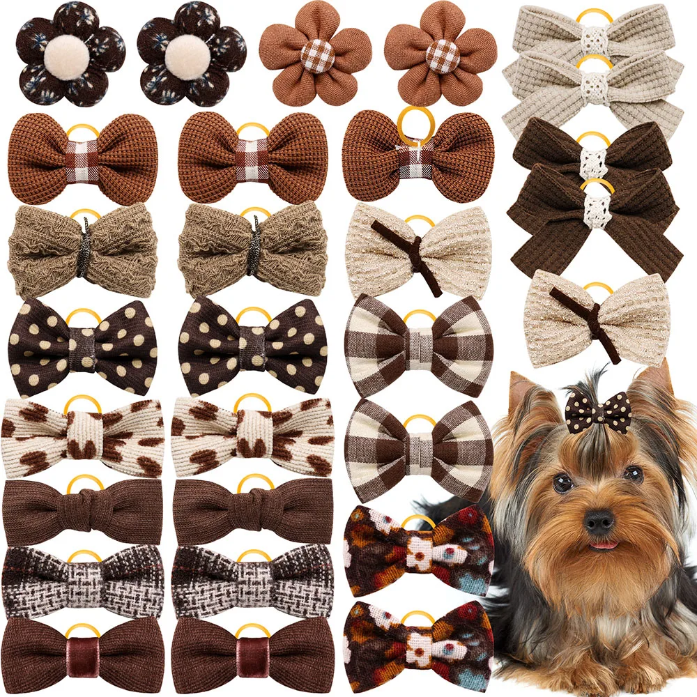 10 Uds. De lazos para el pelo para perros, bandas de goma para mascotas, lazo para perros pequeños y gatos, lazos bonitos para perros, accesorios para el cuidado de mascotas para perros pequeños