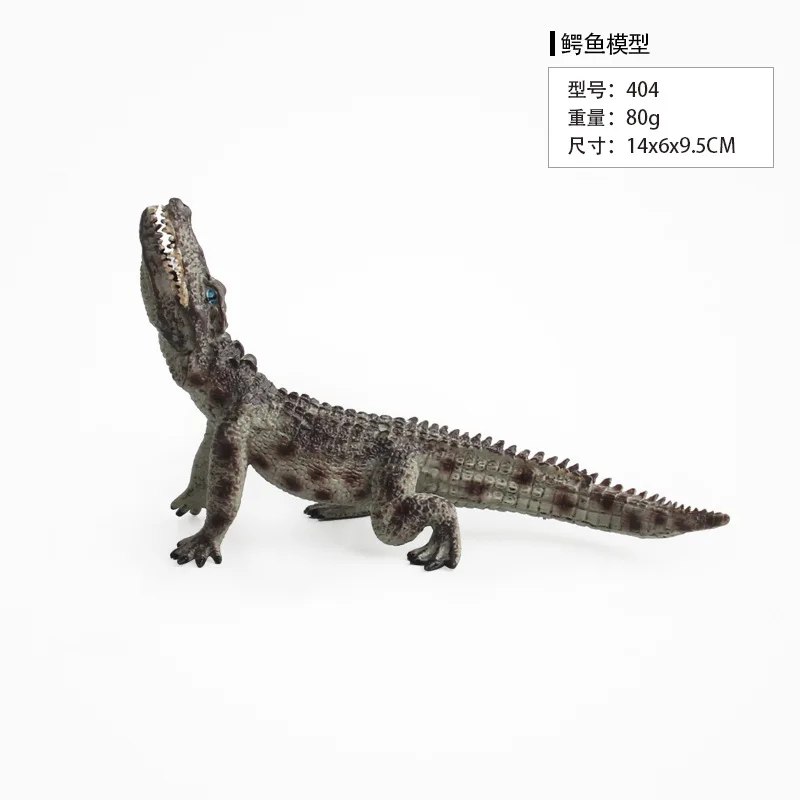 Figuras de acción realistas de cocodrilo, color blanco/marrón/verde, modelo de animales de simulación sólidos, juguetes decorativos para regalos de Navidad