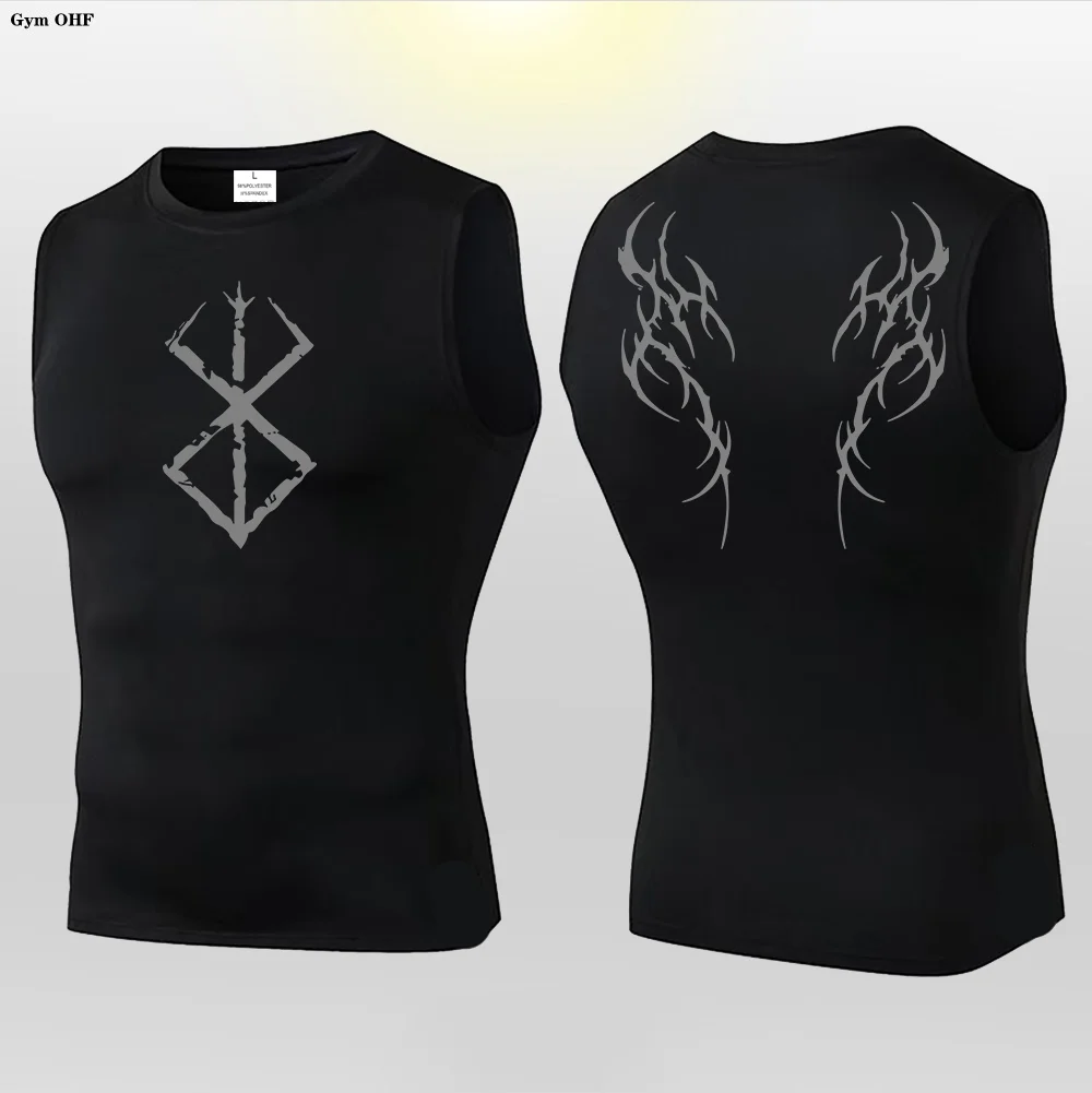 Y2K Anime verano hombres gimnasio camisetas sin mangas ropa de Fitness malla de secado rápido culturismo camisetas sin mangas hombres chaleco para correr