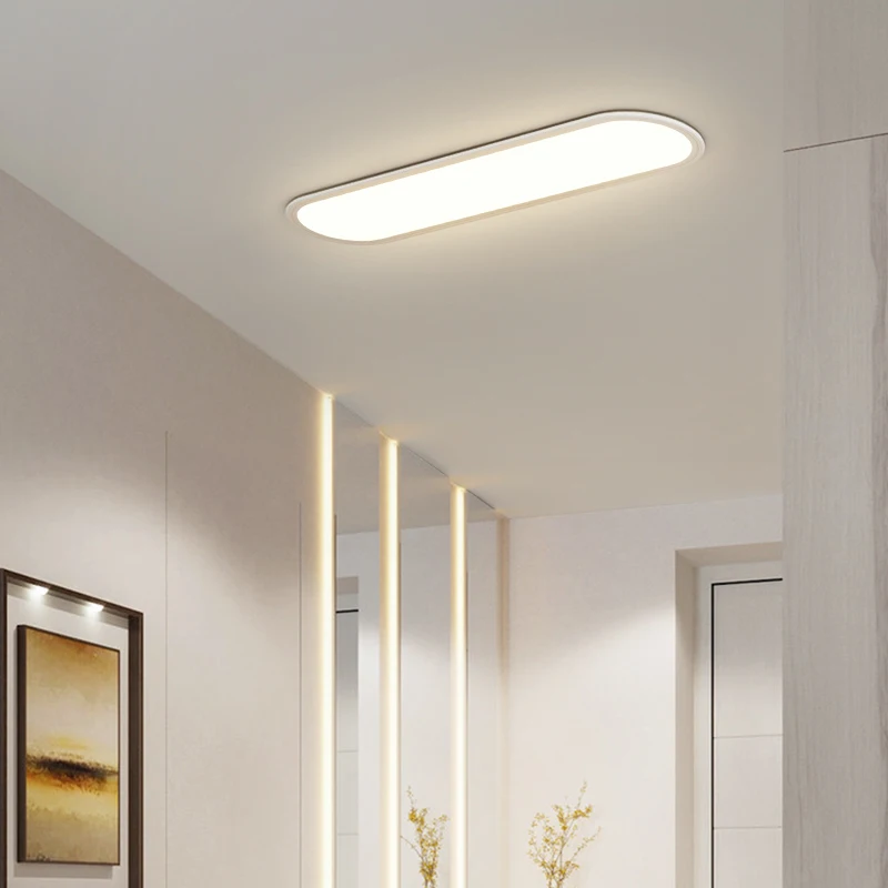 Luz de techo Led ultrafina, lámpara larga para pasillo, lámparas para el hogar, balcón, guardarropa Simple, dormitorio, porche, accesorios de iluminación interior