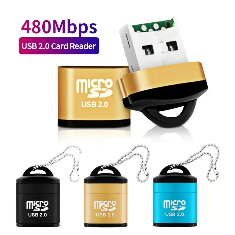 Mini lector de tarjetas de memoria para teléfono móvil, adaptador USB de alta velocidad para ordenador portátil, 1/2 piezas, Micro SD/TF, USB 2,0