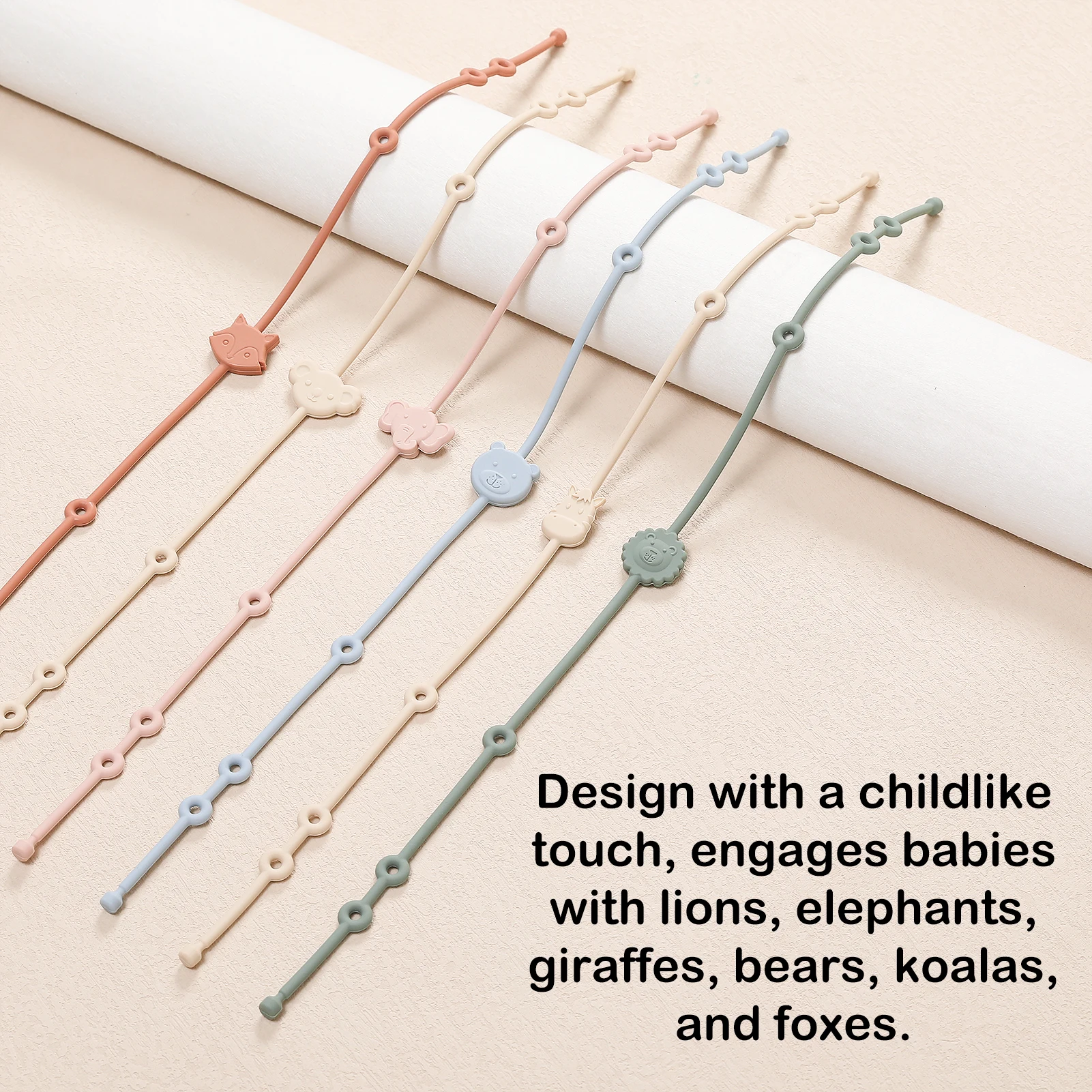 Pinzas para chupete de bebé, 6 piezas, silicona suave, juguete para bebé, soporte ajustable para pezón infantil, accesorios para cochecito de bebé