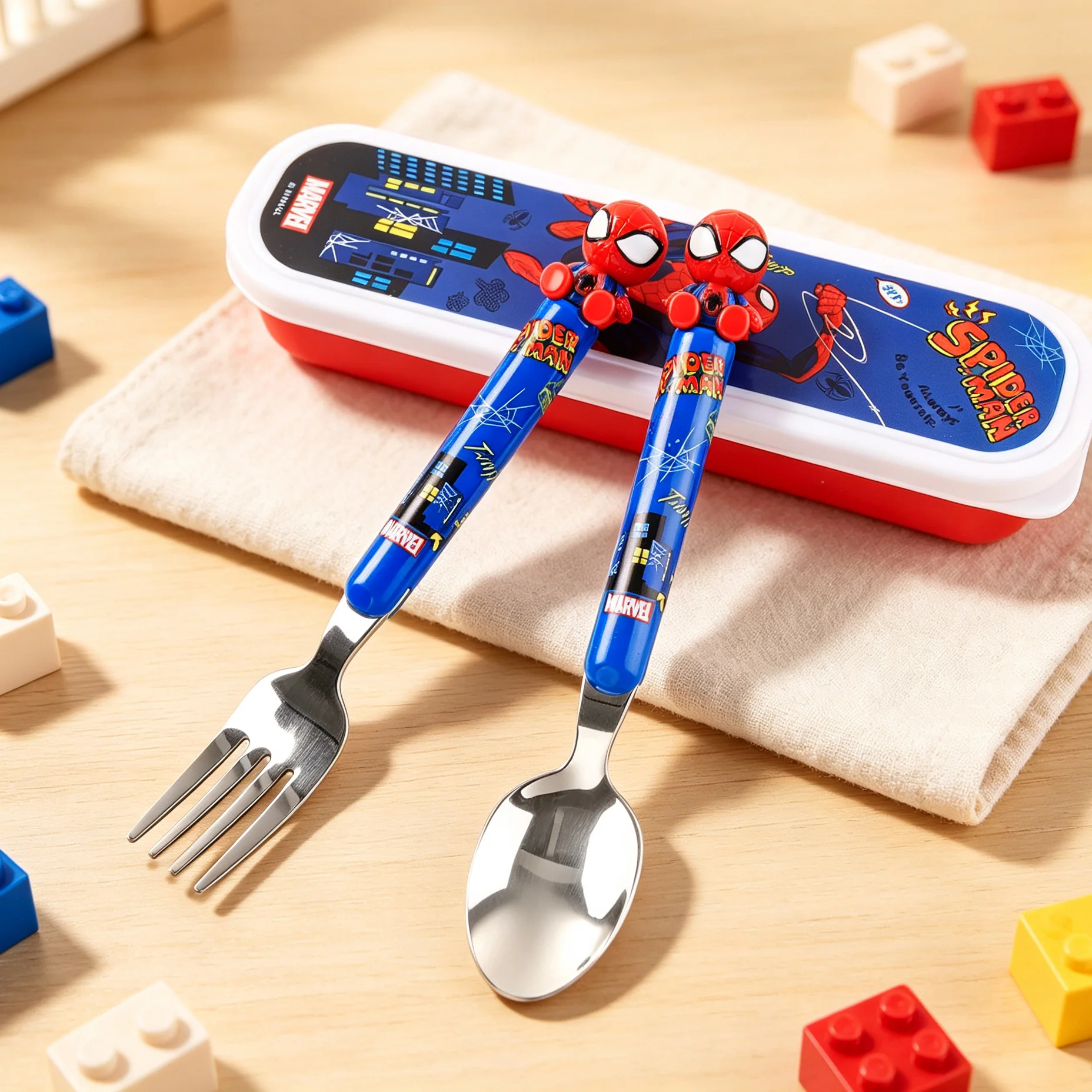 Juego de Cubiertos de Spider-Man, Cuchara, Tenedor, Vajilla de Acero Inoxidable, Utensilios de Comedor, Regalo con Personajes para Fanáticos, Cumpleaños, Días Festivos