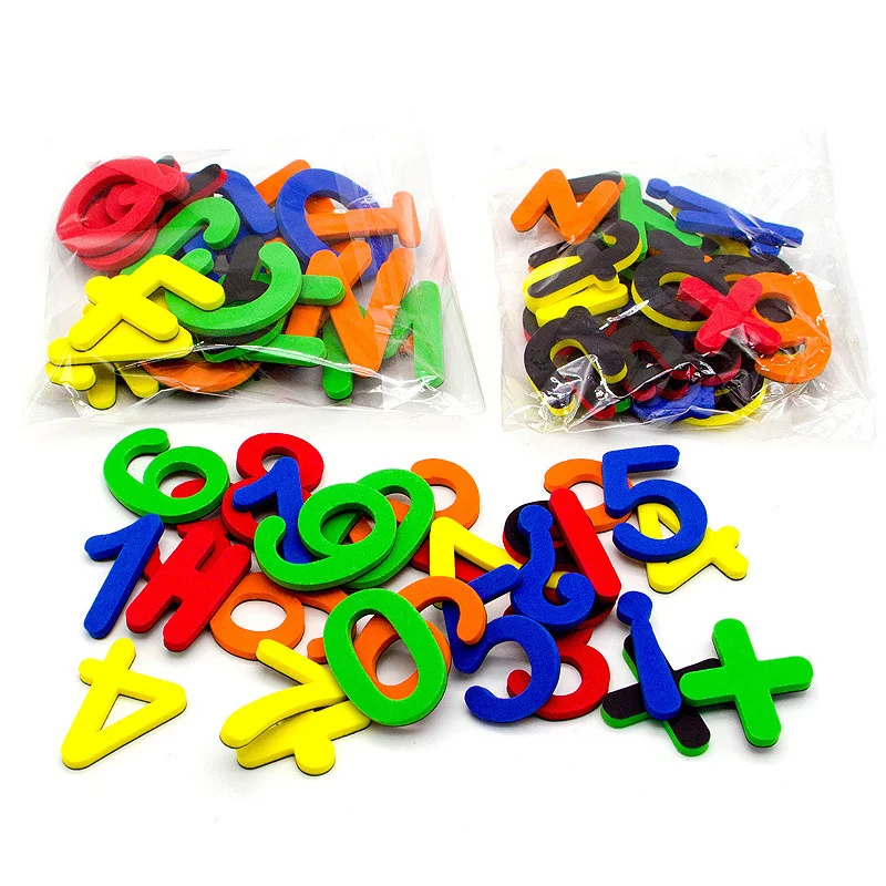 24-76 piezas de letras del alfabeto magnéticas de espuma EVA, juego de aprendizaje de ortografía y conteo, pegatinas para refrigerador, juguetes educativos para niños