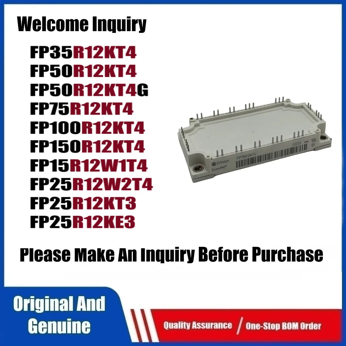 Módulo FP35R12KT4 FP50R12KT4 FP50R12KT4G FP75R12KT4 FP100R12KT4 FP150R12KT4 FP15R12W1T4 fp25r12t4 FP25R12KT3 FP25R12KE3 nuevo