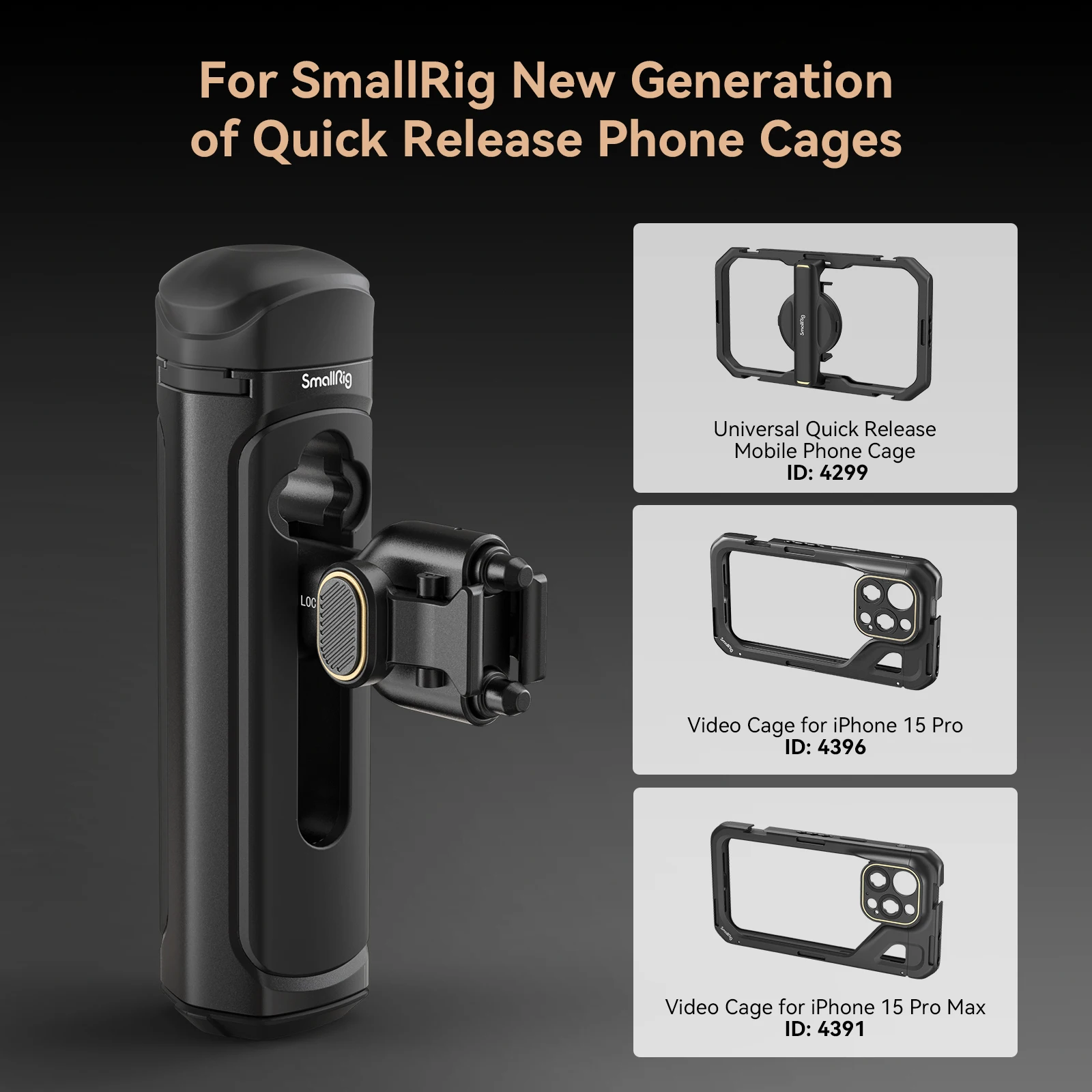 SmallRig-MANGO lateral de liberación rápida para iPhone 15 Series, jaula para Huawei y Samsung, jaula Universal para teléfono móvil 4299
