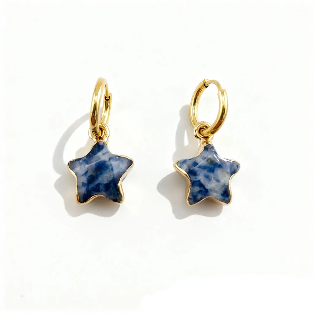 Pendientes Huggie de Acero Inoxidable Novedad 2026 para Mujer – Pequeños Pendientes de Aro con Estrella de Piedra Azul, Joyería de Moda Hipoalergénica