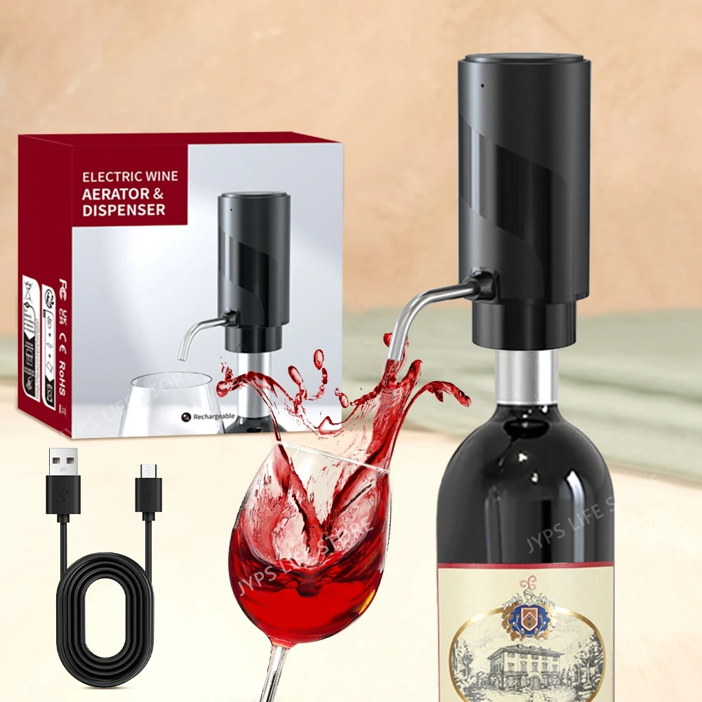 Dispensador de aireador de vino eléctrico recargable, decantador de vino automático, dispensador de vino eléctrico inteligente, herramienta de cocina para fiesta, regalo