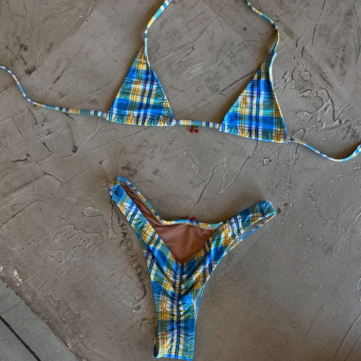 Microbikinis 2025, traje de baño Sexy para mujer, traje de baño para mujer, conjunto de Bikini brasileño, traje de baño a cuadros, trajes de baño, ropa de playa