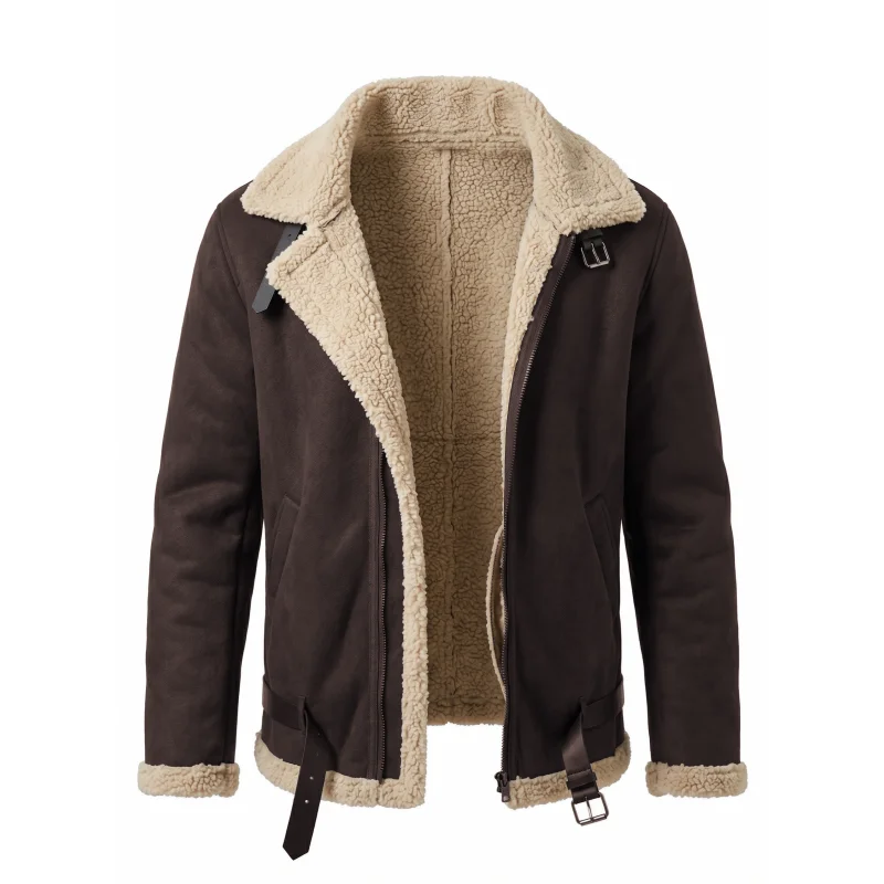Chaqueta de Invierno para Hombre, Nueva, de Felpa, Cálida, con Forro Polar, Lista para el Invierno, Estilo Urbano, Chaqueta de Caza
