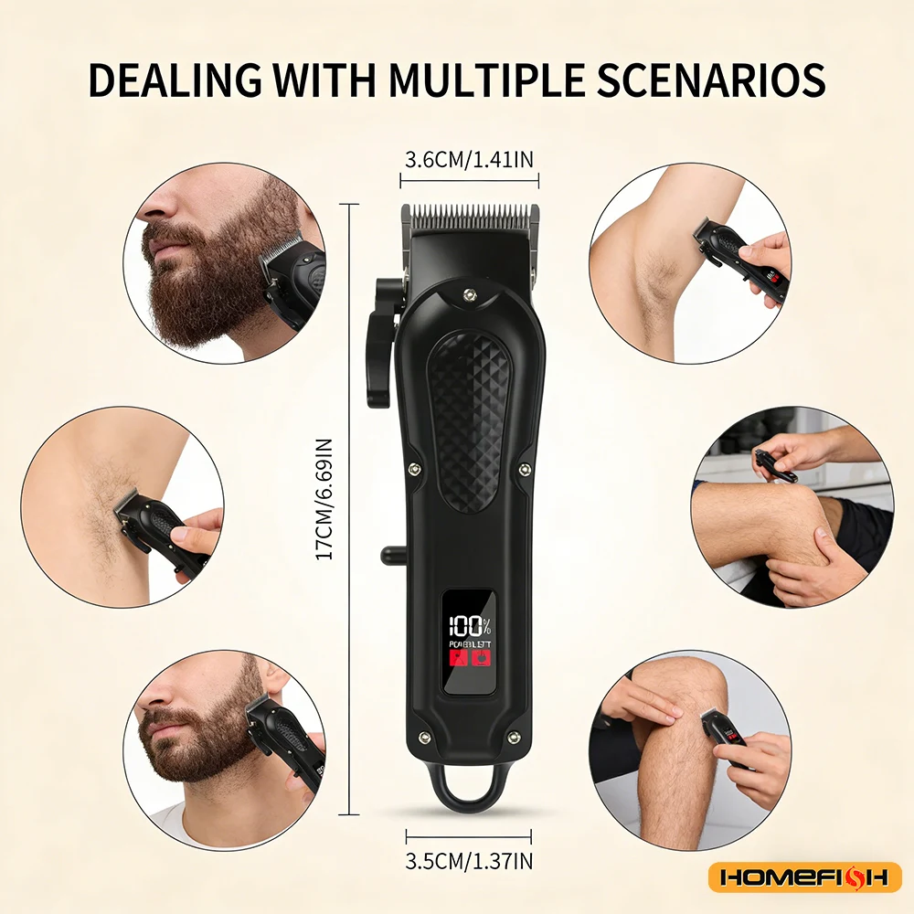Cortadora de Pelo y Recortadora de Barba Profesional Recargable por USB, Inalámbrica, Regalo Ideal para Hombres