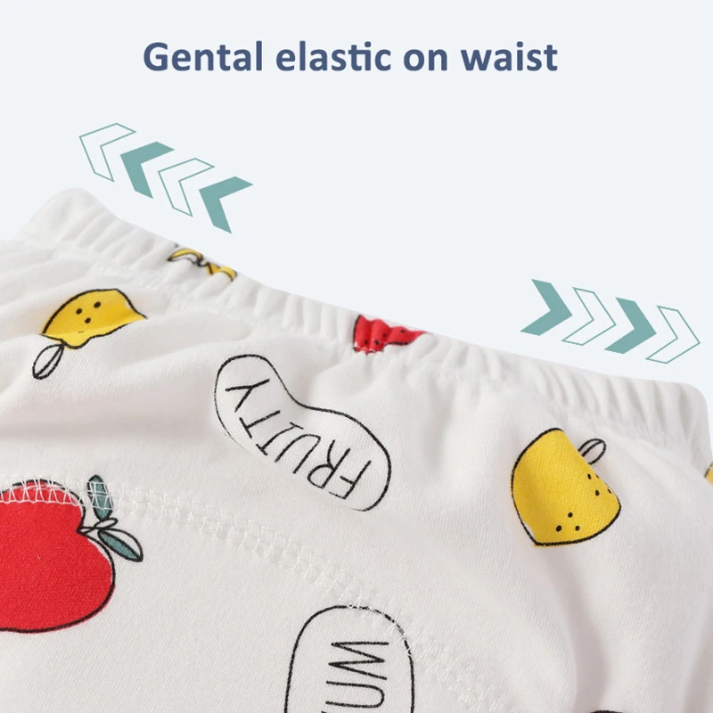 4 Uds. De algodón para niños y niñas, transpirable, reutilizable, lindo orinal para inodoro, pantalón de entrenamiento, absorbente, impermeable, ropa interior para niños, pantalones cortos