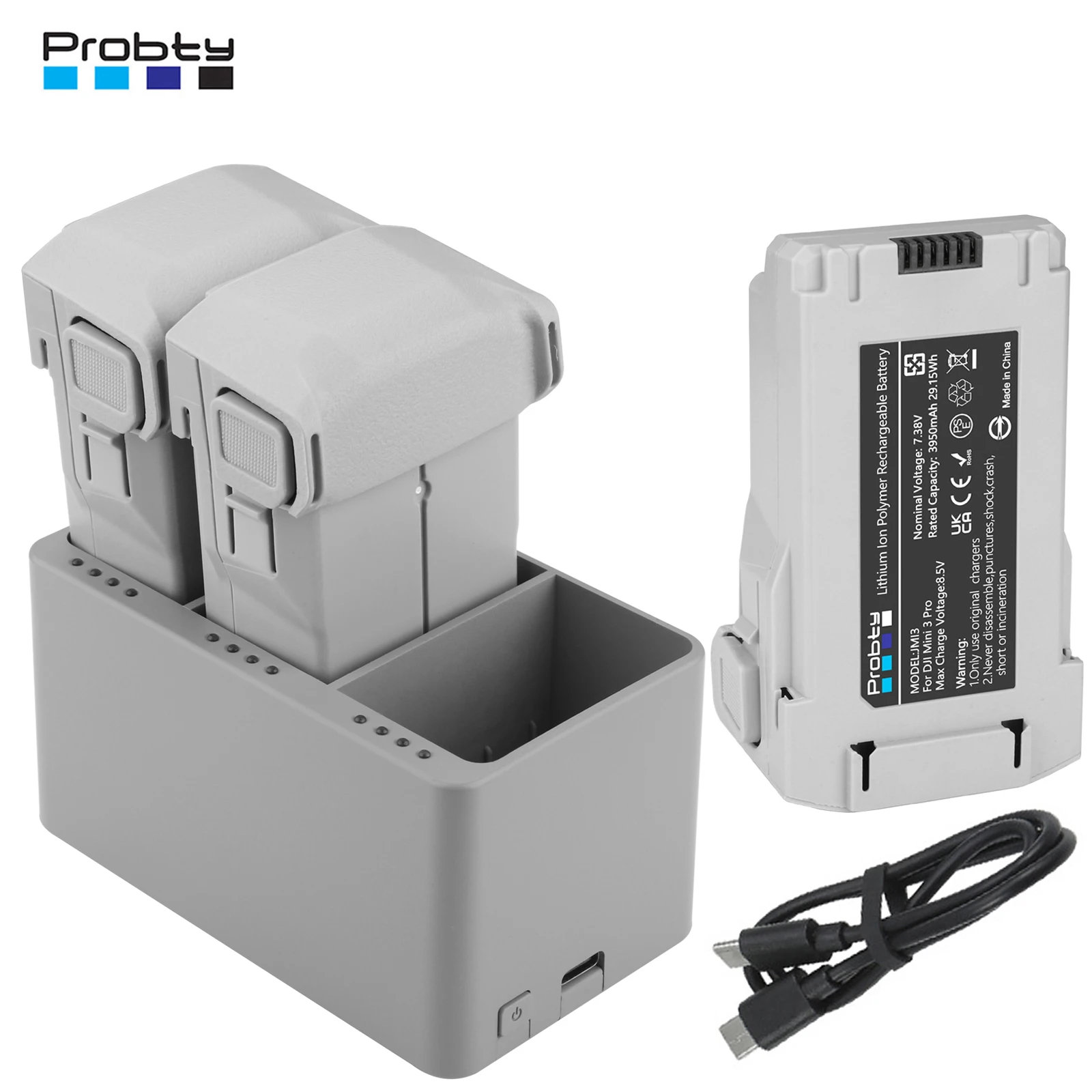 Batería para Drones DJI Mini 3/3 Pro/Mini 3 Pro con cargador de concentrador de carga de 3 vías accesorios de batería de Vuelo inteligente