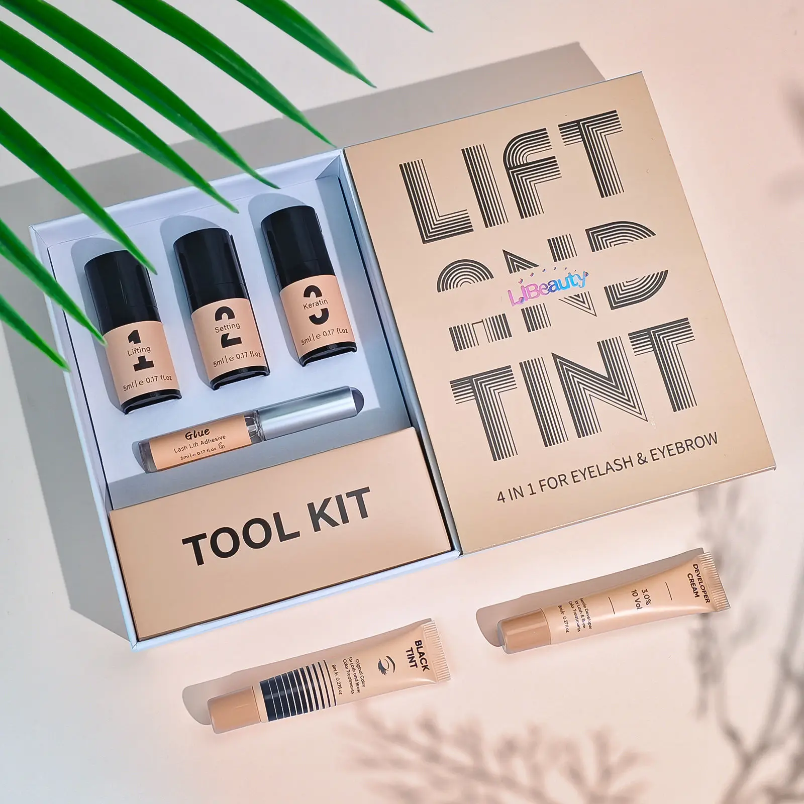 Libeauty-Kit de tinte para levantamiento de pestañas y cejas, juego de levantamiento de pestañas, laminación de cejas, herramientas de maquillaje para ojos de 5 a 8 semanas