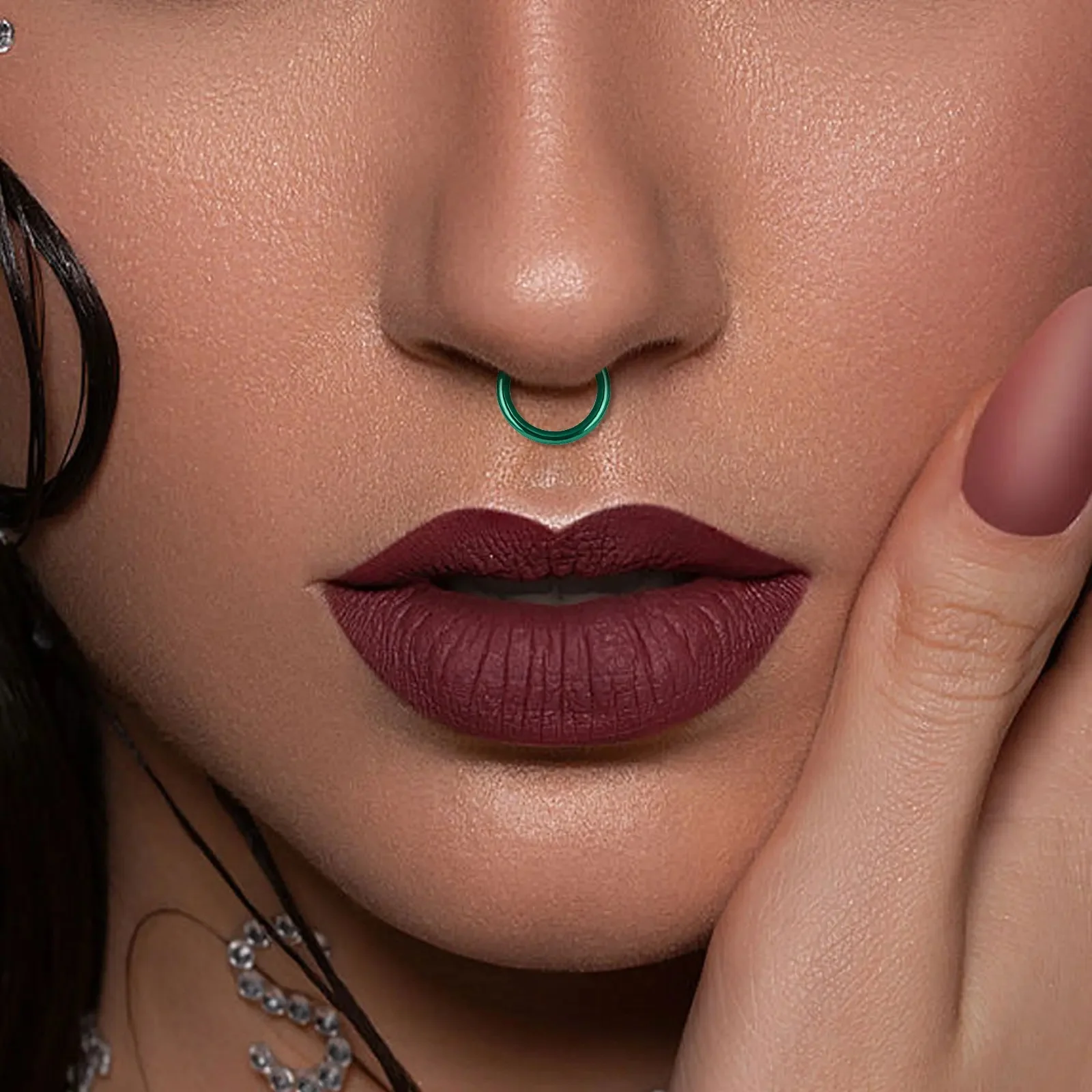 10 Uds. Anillos para la nariz G23, anillo de titanio para la nariz para mujeres y hombres, joyería para Piercing, aro para la oreja, Clips para el cuerpo de colores mezclados con bisagras