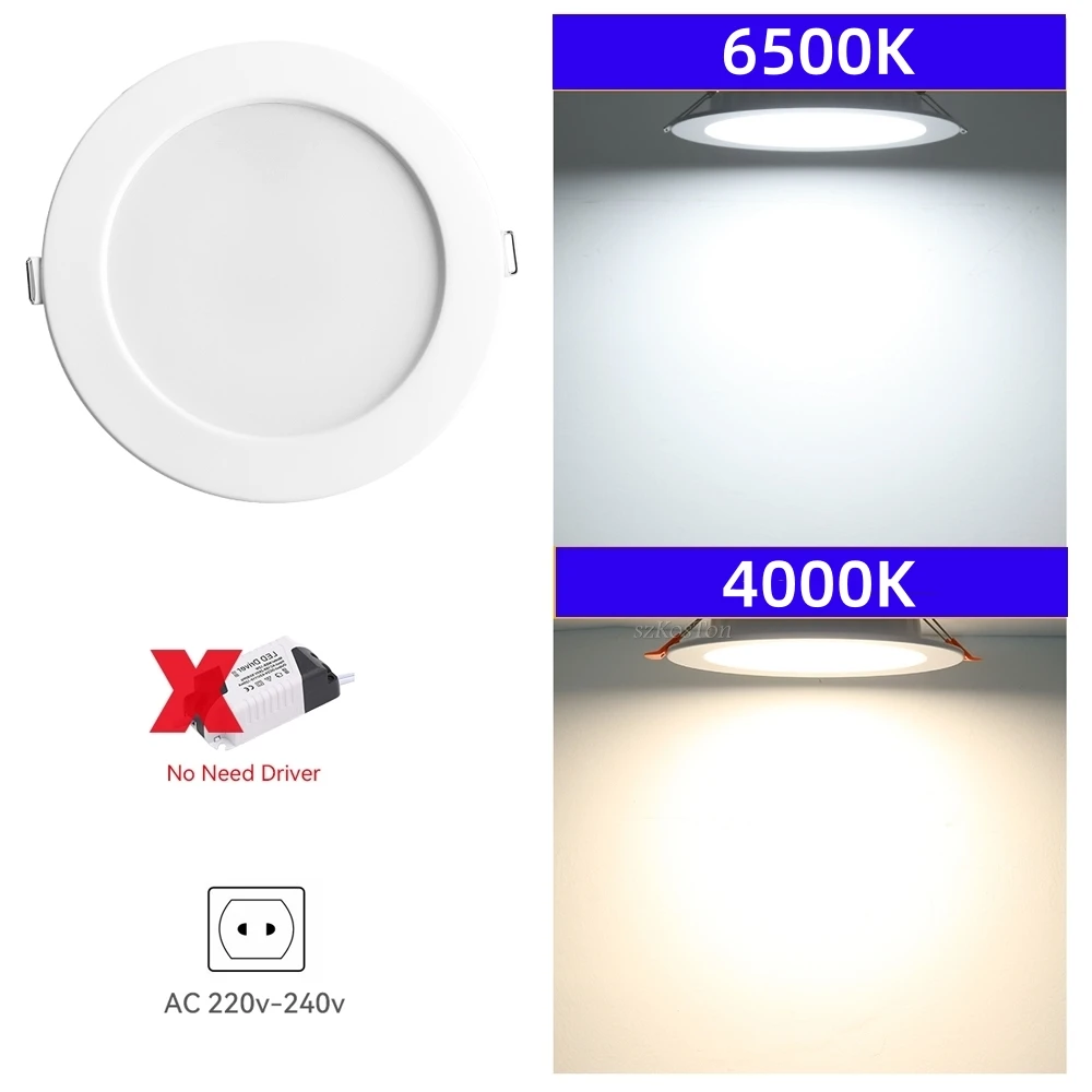 10 Uds LED Downlight lámpara empotrable de techo 5W 7W 9W 12W 20W AC220V foco blanco frío luces LED para cocina sala de estar