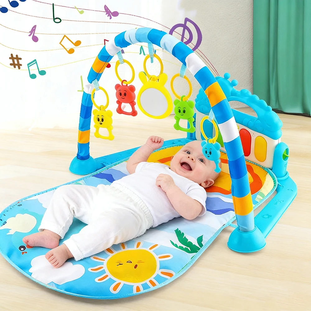 Gimnasio Musical de Actividades para Bebés de 0 a 36 Meses, Juguete de Piano para Recién Nacidos, Manta de Gateo, Alfombra de Juego con Pedales, Regalos de Educación Temprana