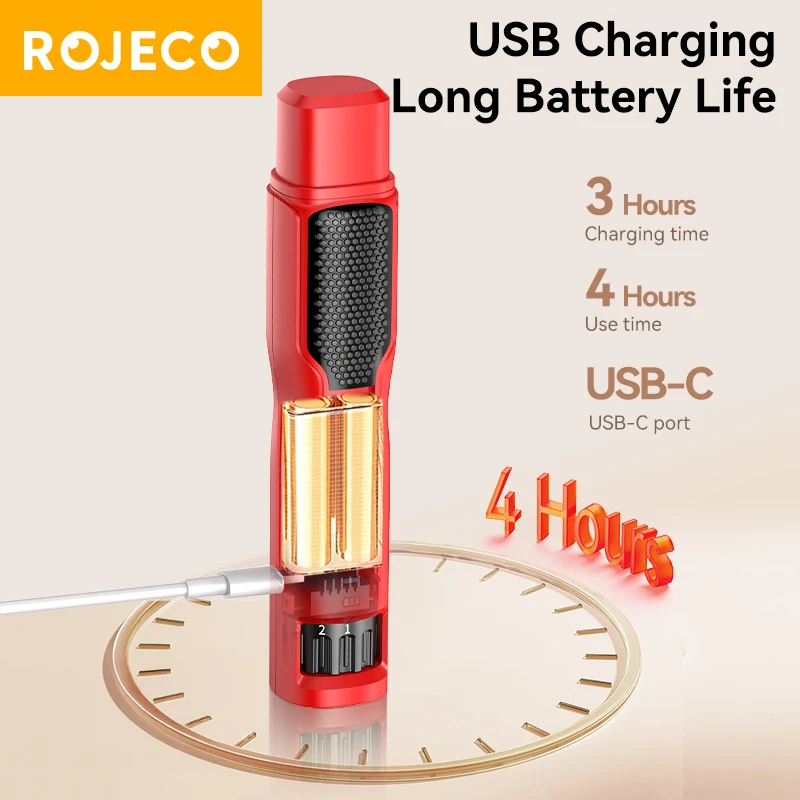 Cortauñas Eléctrico para Mascotas ROJECO, Recargable, con Luz LED, 7 Velocidades Ajustables, para Perros y Gatos
