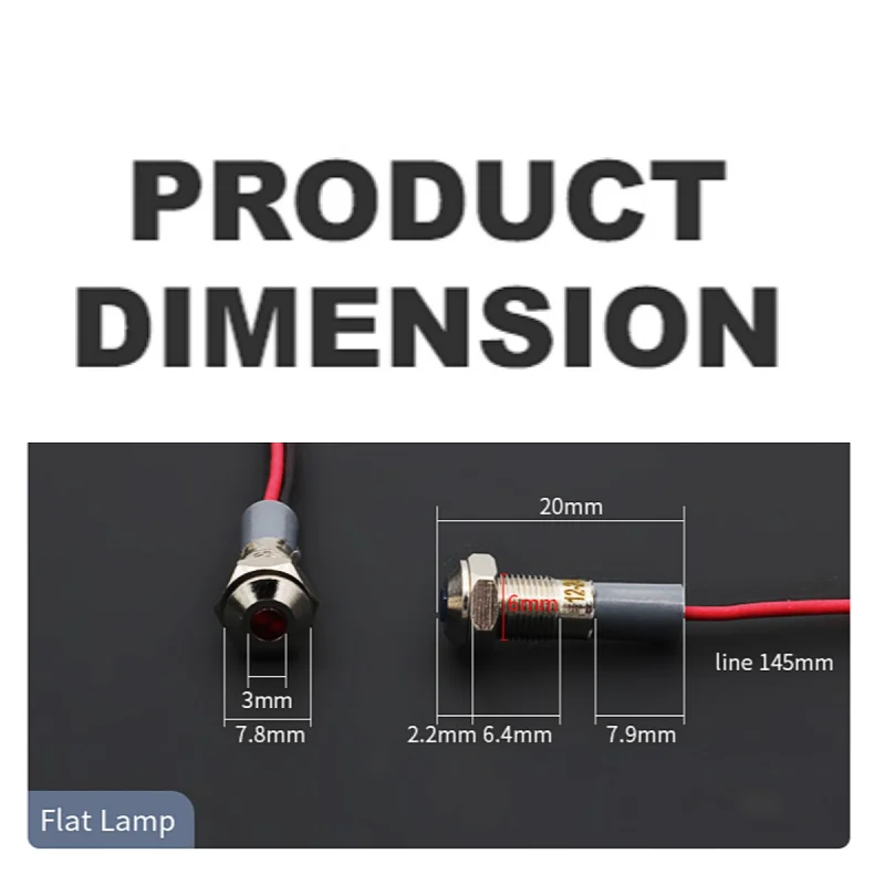 VaneAims 6mm Metal LED luz indicadora montaje en Panel lámpara de señal pequeña rojo azul amarillo verde blanco 220V 24V 12V 6V 3V