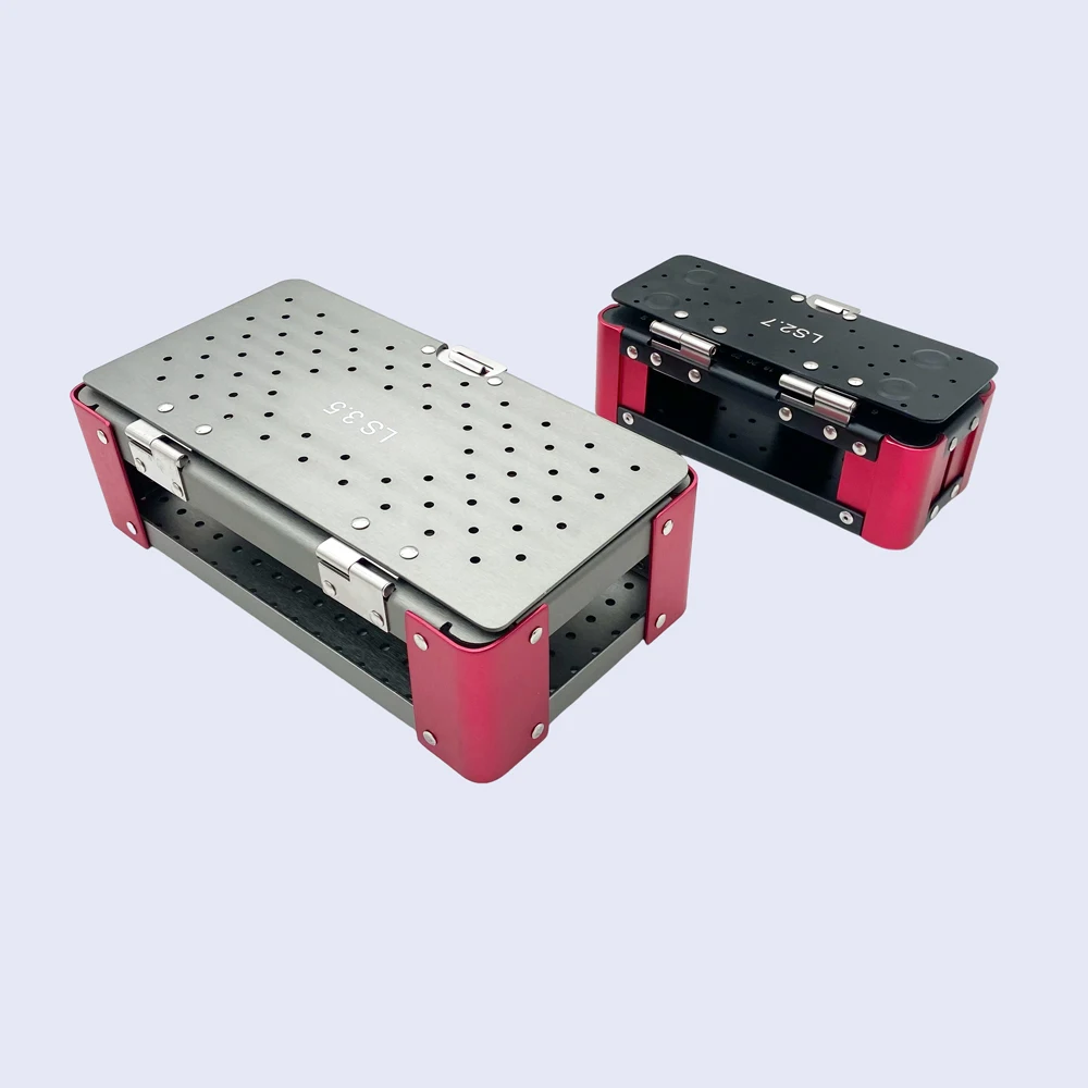 Caja de tornillos ortopédicos para instrumentos quirúrgicos veterinarios, contenedor de tornillos de bloqueo, caja de esterilización 3.5/2.7mm