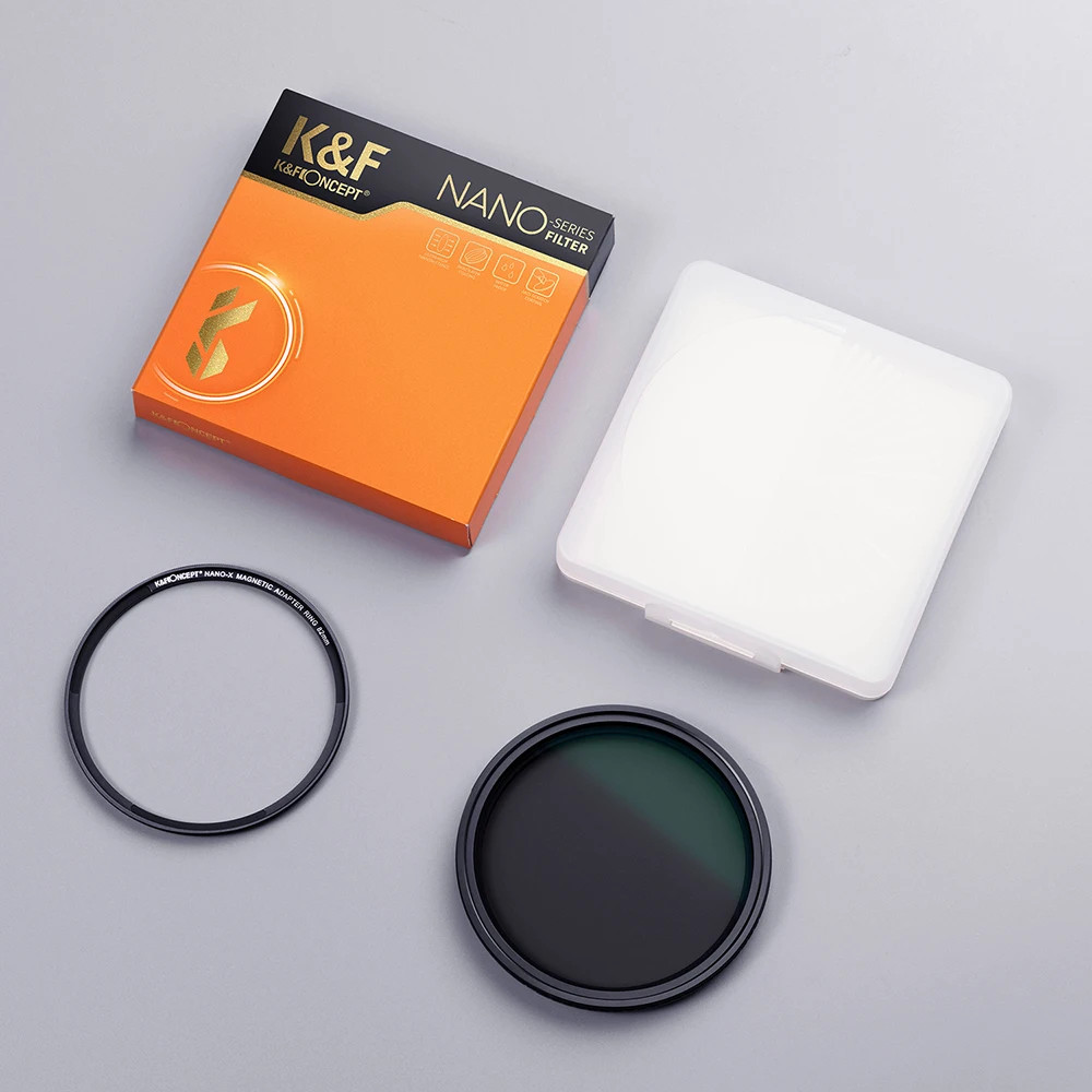 Filtro de Lente ND Variable Magnético K&F CONCEPT de 49 mm-82 mm, Filtro de Densidad Neutra Ajustable ND8-ND128 con 28 Recubrimientos Multicapa
