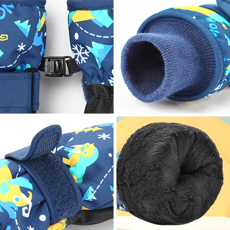 Guantes de esquí de alta calidad para niños, guantes cálidos para Snowboard y nieve para invierno, manoplas gruesas impermeables para mantener los dedos calientes