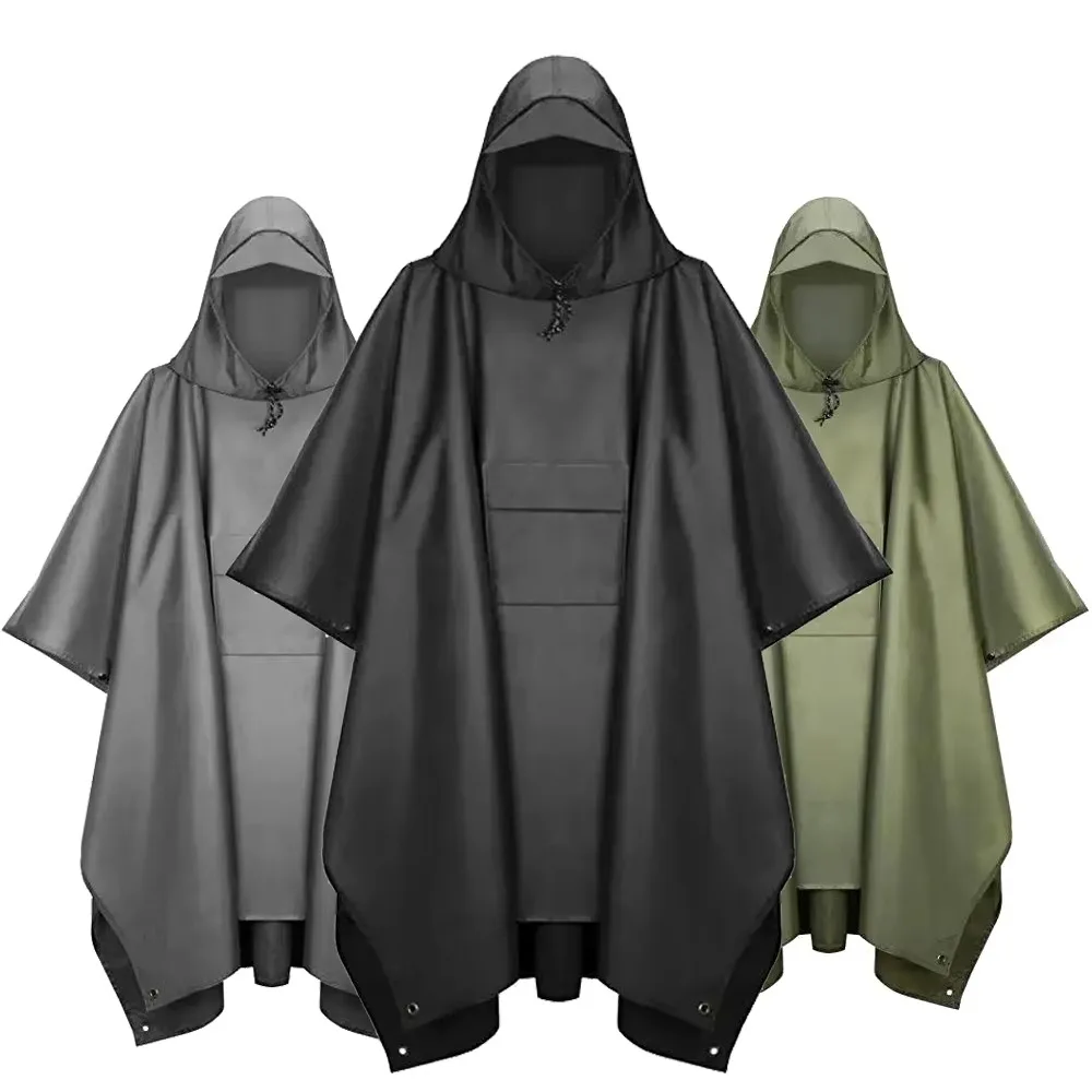 Nuevo Chubasquero 3 en 1 para exteriores, cubierta impermeable multifunción, ropa impermeable ligera grande para exteriores, senderismo, viaje