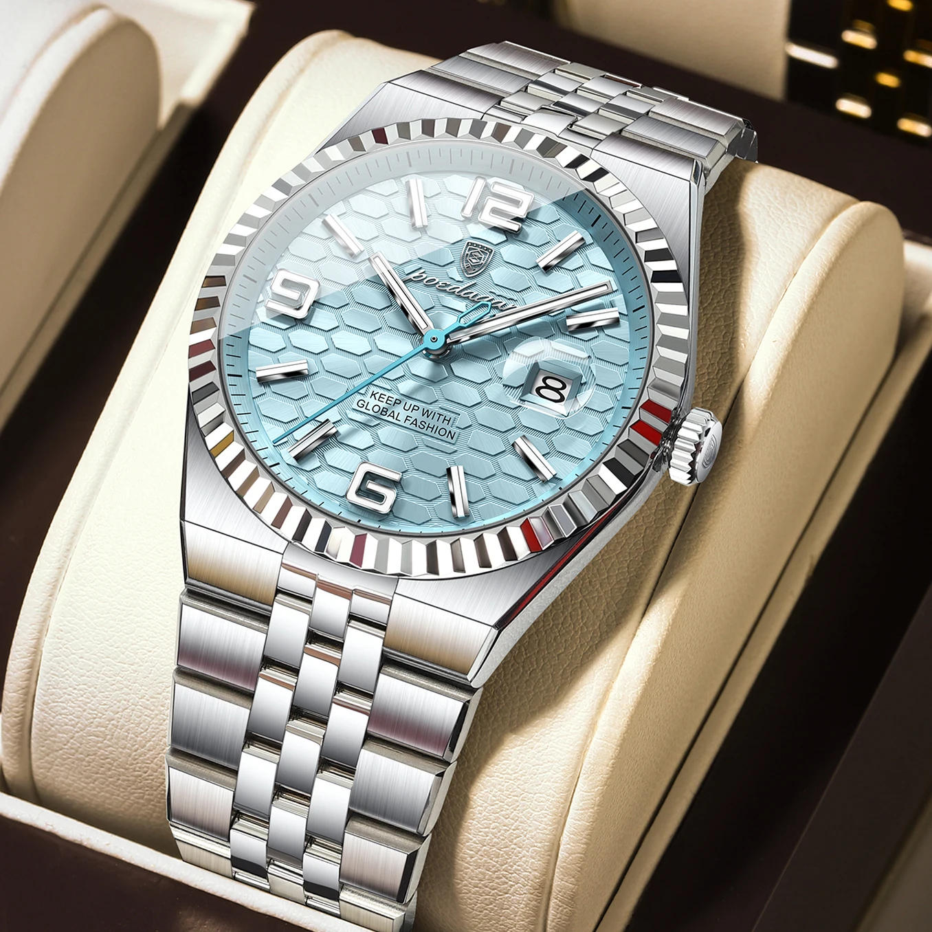 Reloj de Pulsera POEDAGAR para Hombre, de Cuarzo, Resistente al Agua, de Acero Inoxidable, Luminoso, con Fecha, Elegante y Moderno