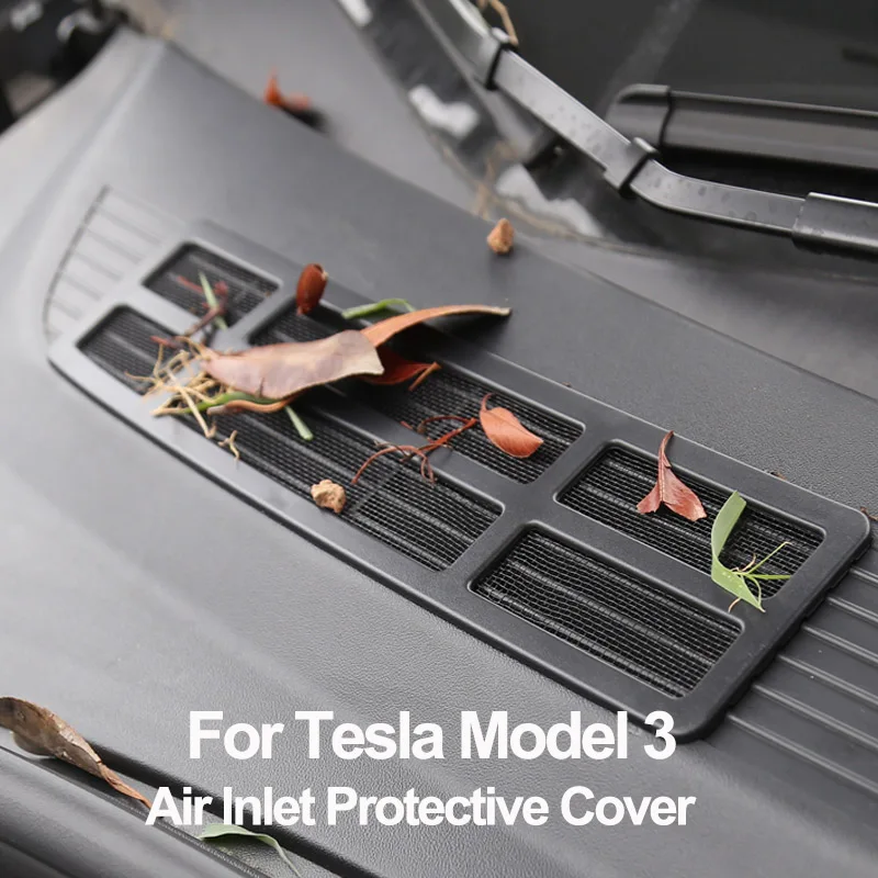 Cubierta protectora de entrada de aire para Tesla Model 3 Y, rejilla de ventilación de entrada, filtro a prueba de insectos, accesorios de Interior de coche frontal