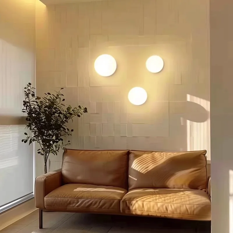 Luces de vidrio redondas, Base oculta moderna, lámpara de pared de vidrio blanco lechoso para dormitorio, mesita de noche, sala de estar, escalera, pasillo, entrada, Hotel