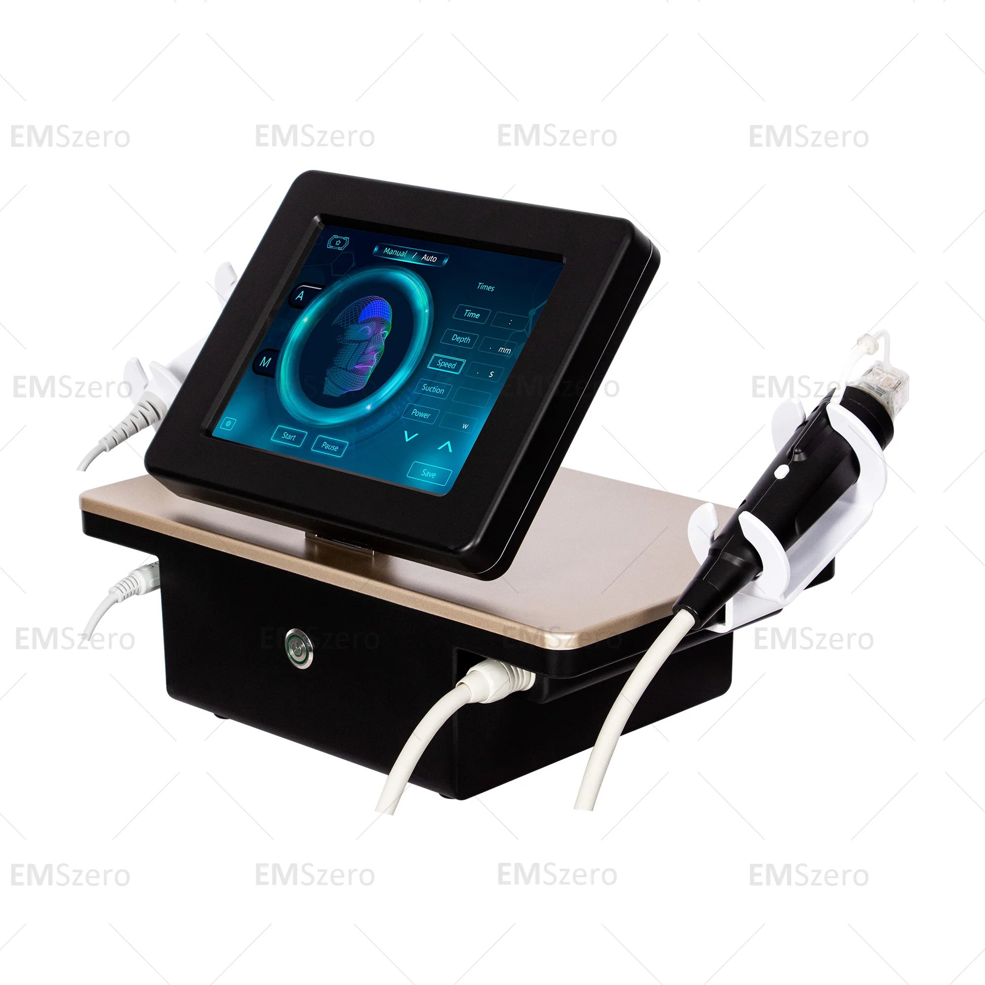 Máquina de microagujas RF dorada 2 en 1, dispositivo de reparación de la piel microcristalina, eliminación de arrugas, dispositivo de estiramiento de la piel para salón de belleza