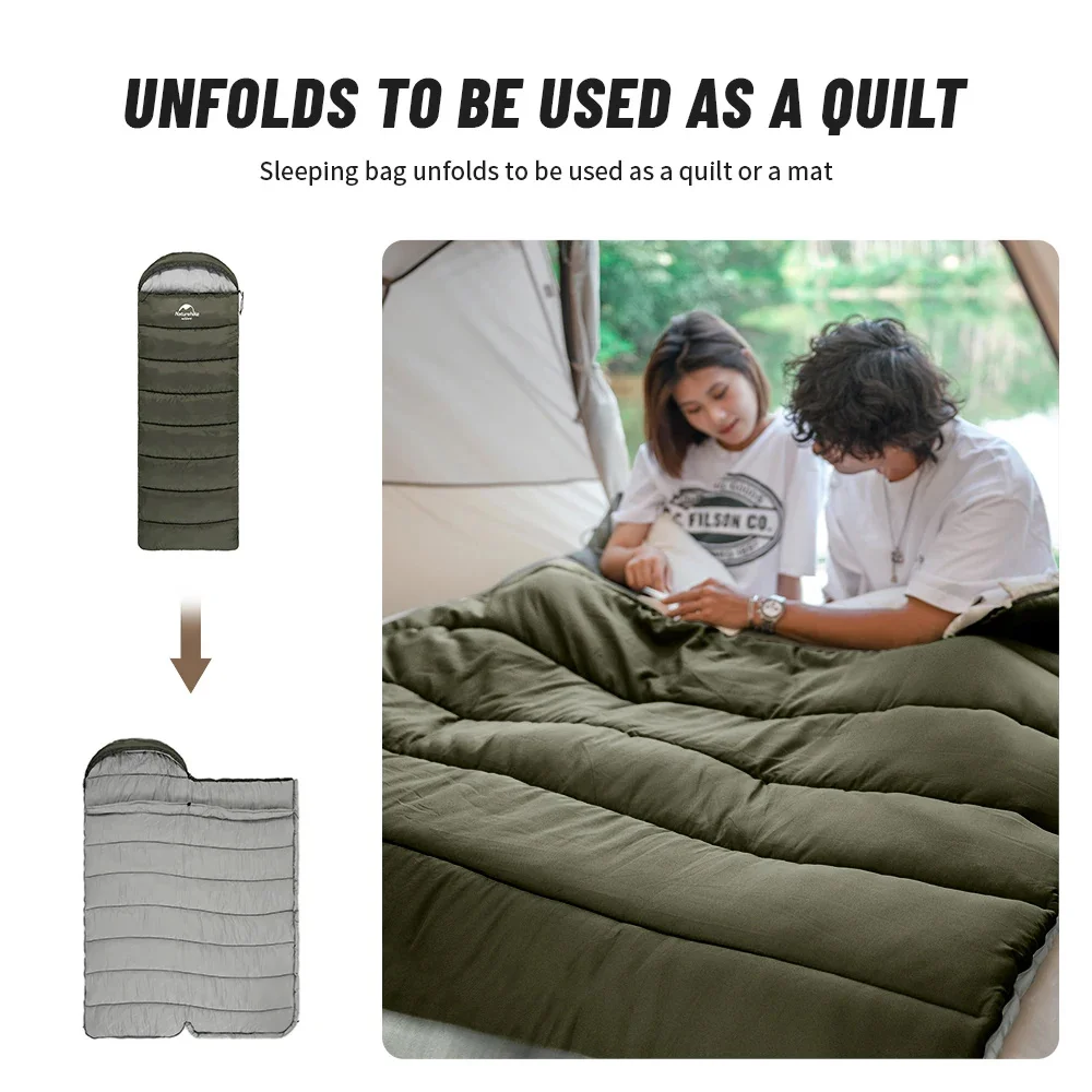 Naturehike-saco de dormir de algodón ultraligero, equipo de Camping, saco de dormir de emergencia, equipo de campamento, edredón de llama de hielo