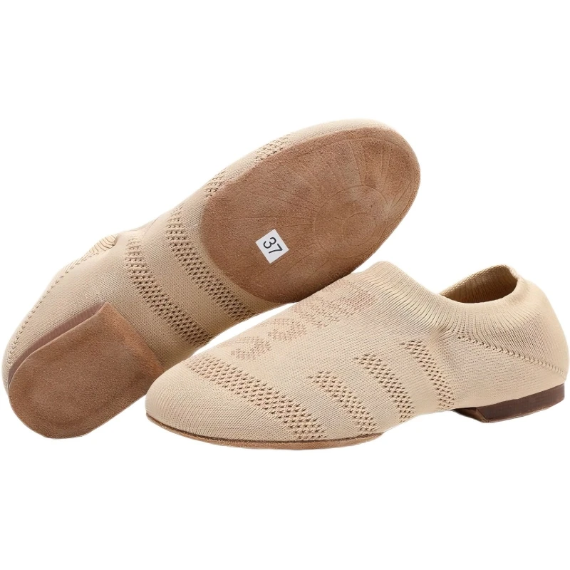 CLYFAN, zapatos de baile latino de Jazz para mujer, zapatillas de salón para mujer, Yoga, Ballet, malla voladora transpirable, práctica plana, zapatillas modernas para niñas y niños