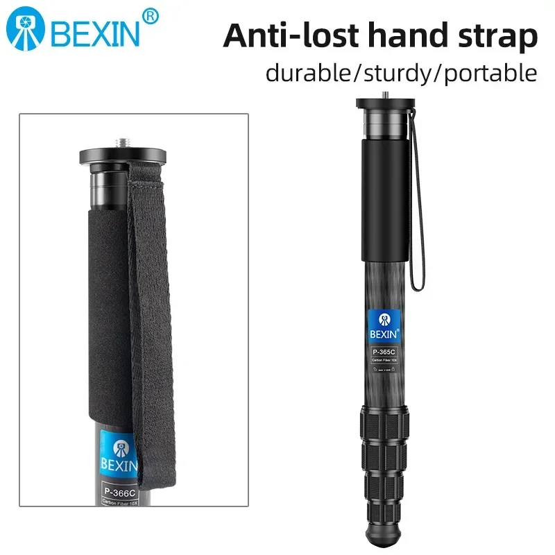 BEXIN nuevo monopié de fibra de carbono para viajes, teléfono móvil, soporte para Selfie en vivo, monopié portátil retráctil para cámara iphone